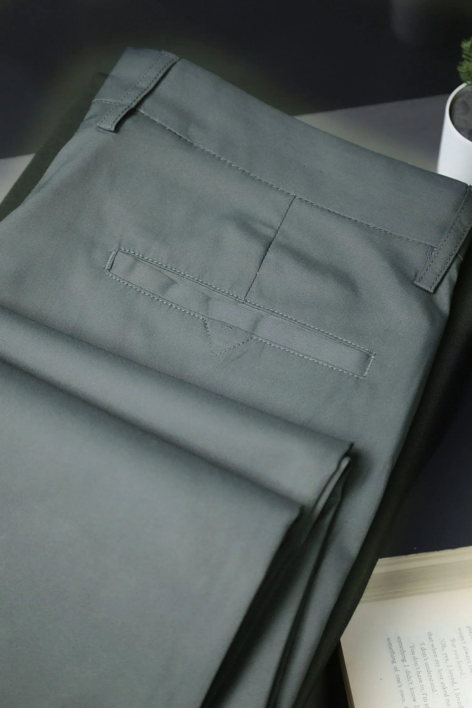 Turbo Urban Era Executive Slim Fit Cotton Pant In Dark Grey - Image 4