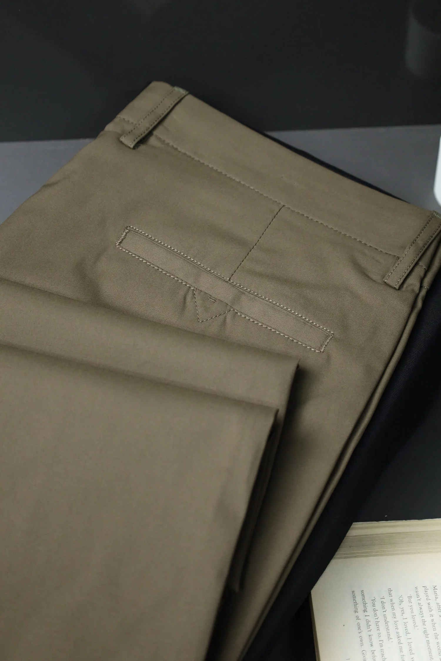 Turbo Urban Era Executive Slim Fit Cotton Pant In Olive Brown - Image 4
