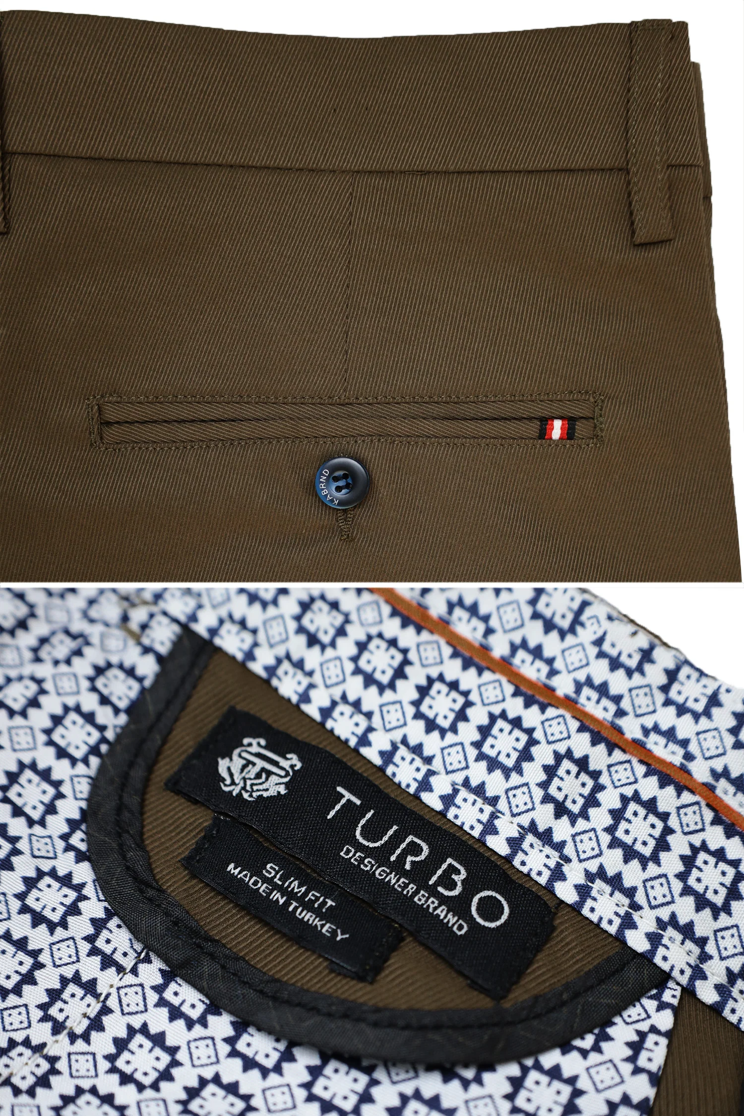 Turbo Urban Executive Slim Fit Cotton Pant In Brown - Image 5