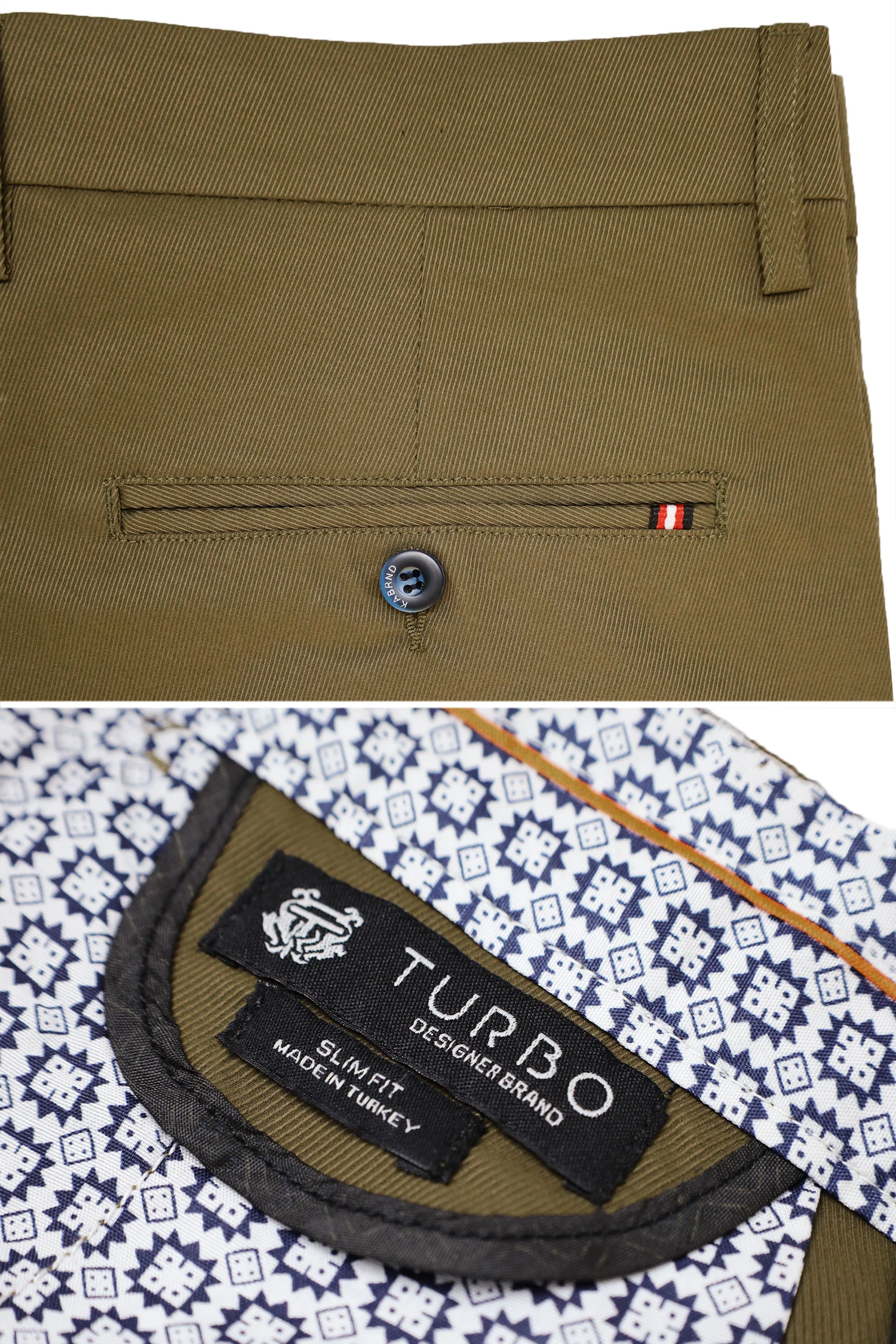 Turbo Urban Executive Slim Fit Cotton Pant In Light Camel - Image 5