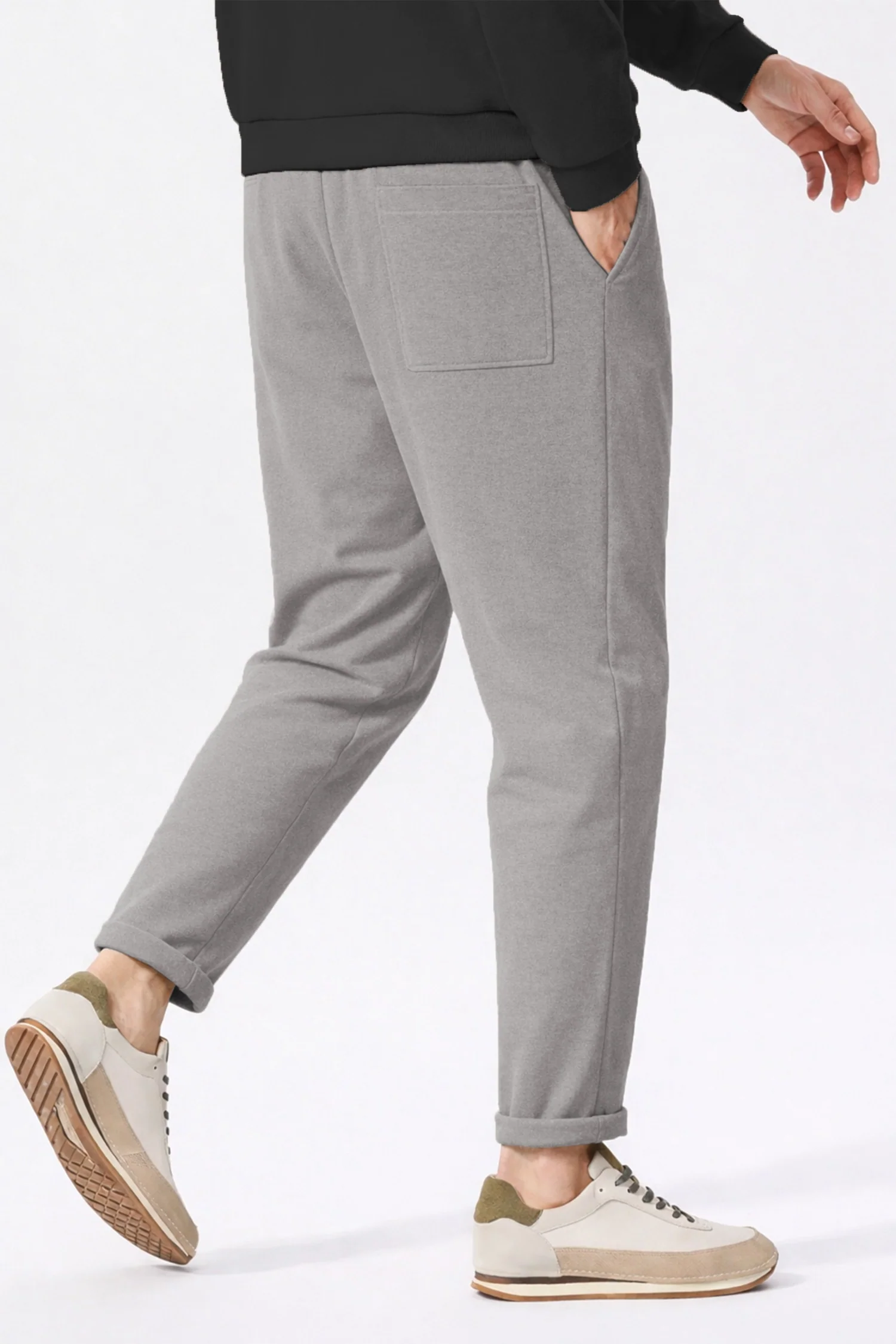 Turbo Urban-Fit Single Plate Waffle Trouser In Silver Grey - Image 3