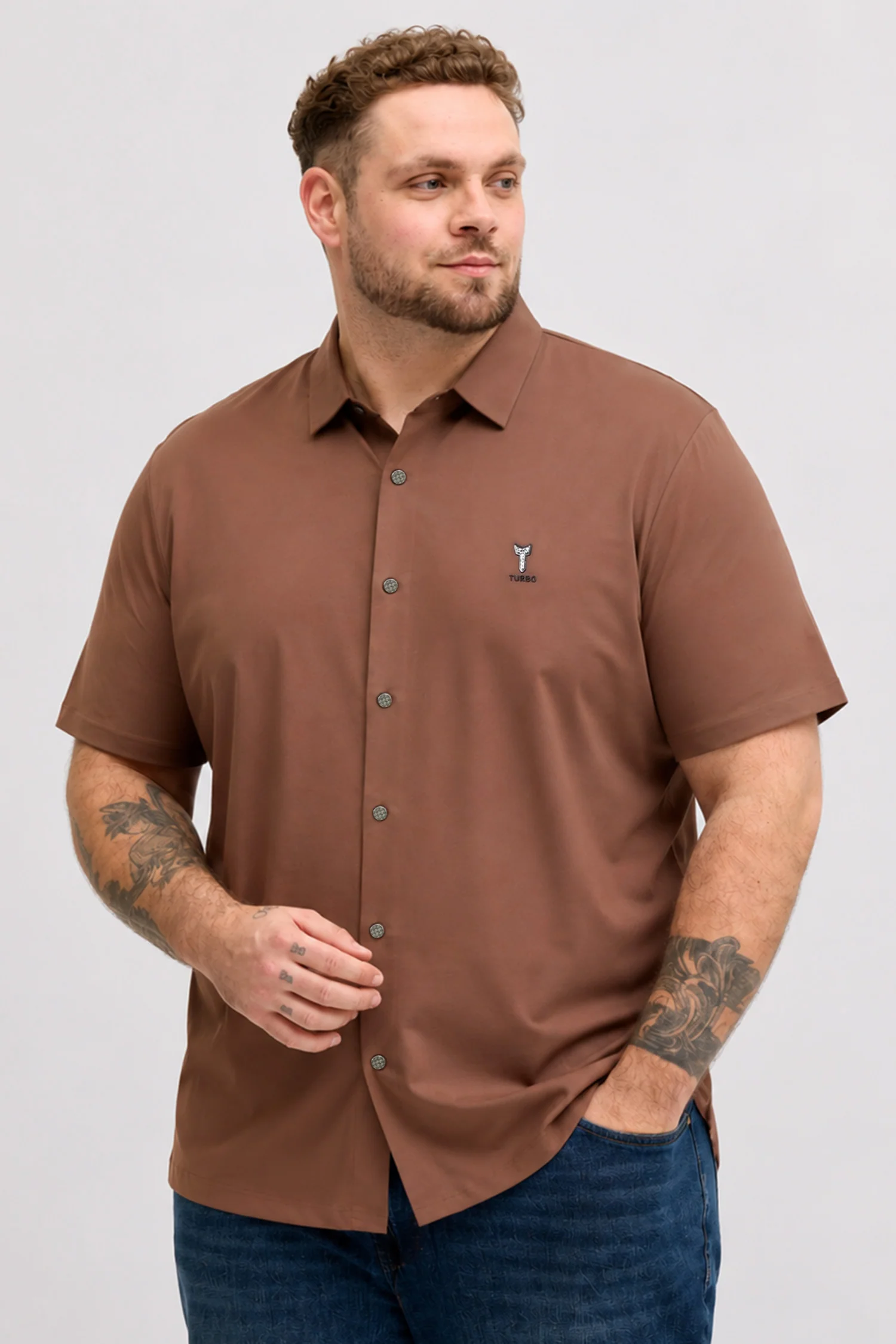 Turbo Urban Minimal Big & Tall Comfort Casual Shirt - Image 7