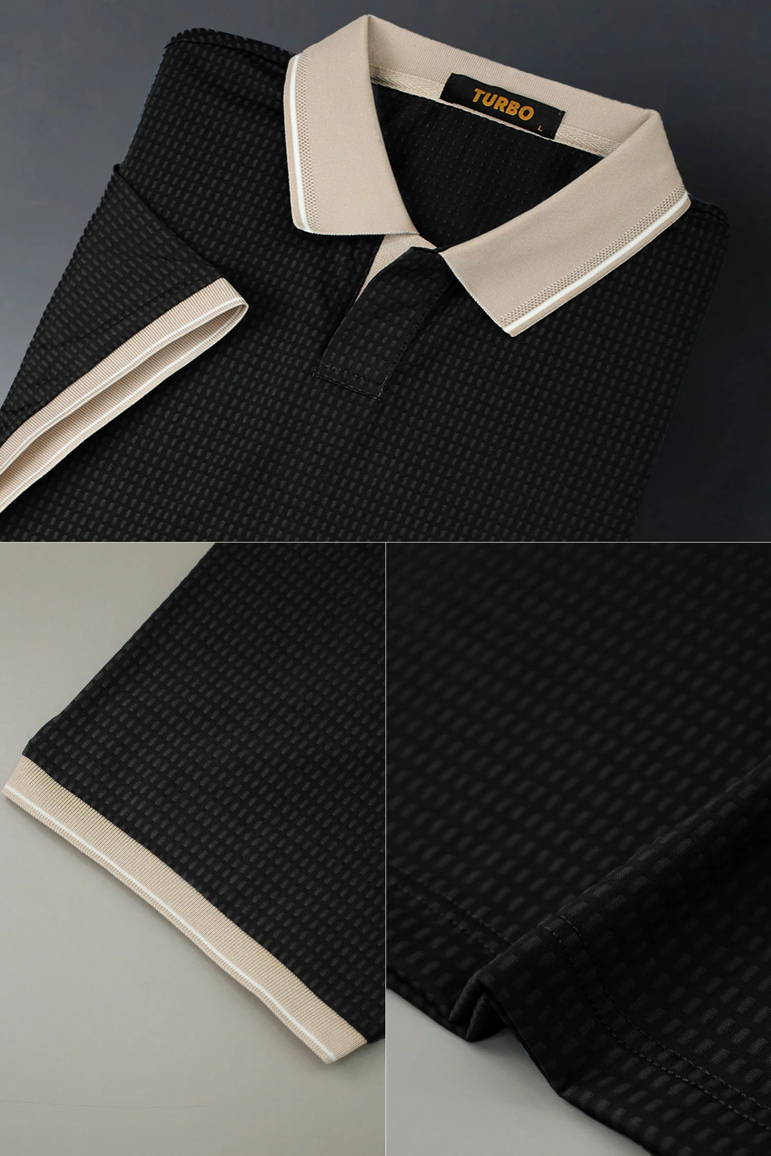 Turbo V Neck Collared Polo Men's T-Shirt* - Image 4