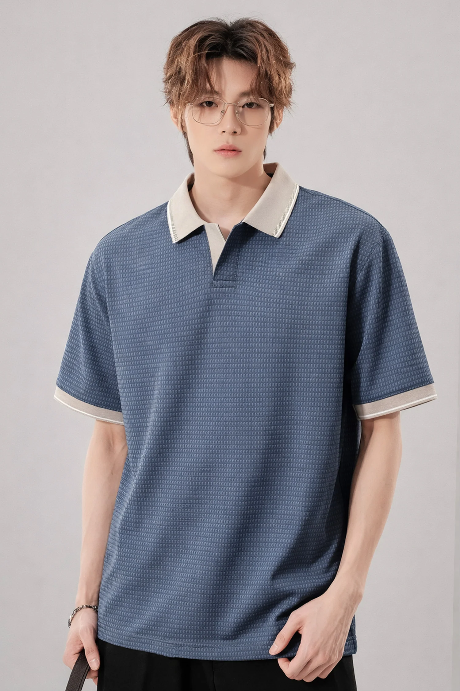 Turbo V Neck Collared Polo Men's T-Shirt* - Image 5