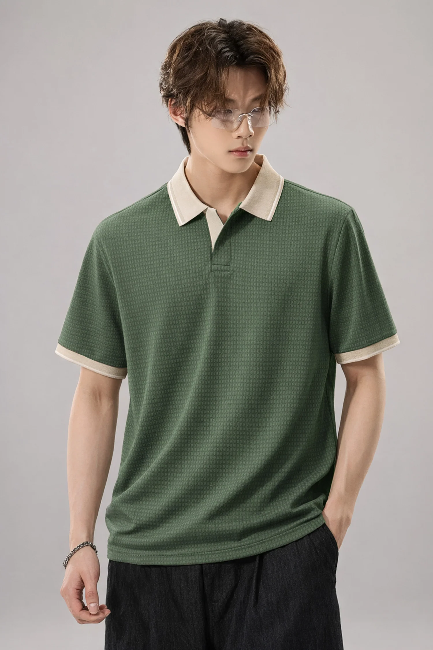 Turbo V Neck Collared Polo Men's T-Shirt* - Image 9