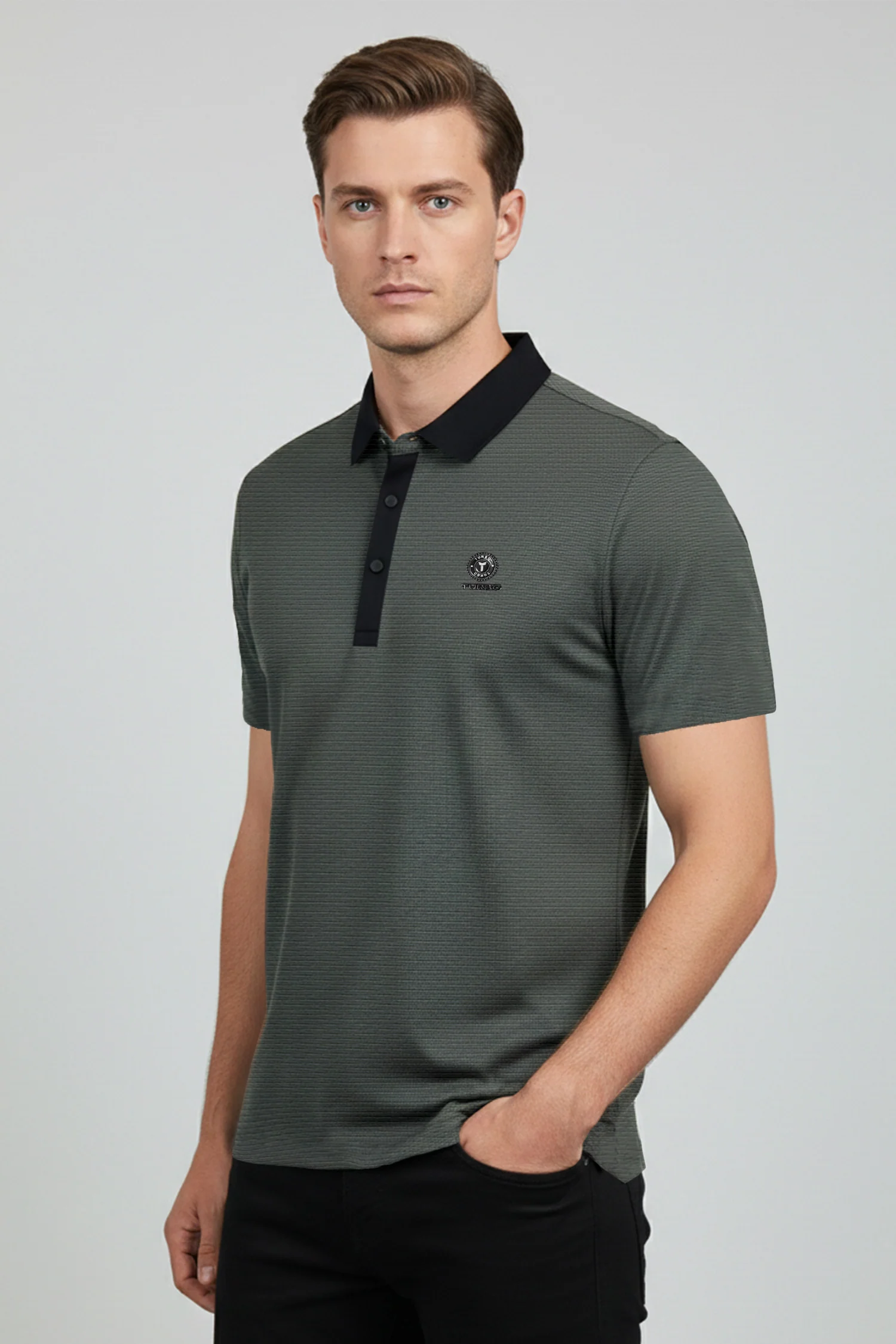 Turbo Vintage Crisp Textured Men's Polo Shirt - Image 10