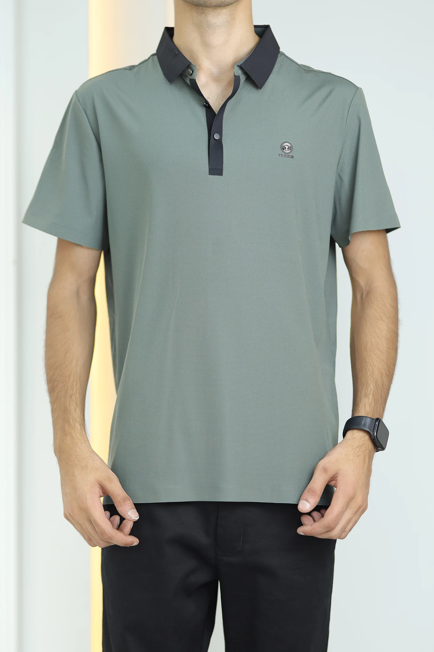 Turbo Vintage Crisp Textured Men's Polo Shirt - Image 3
