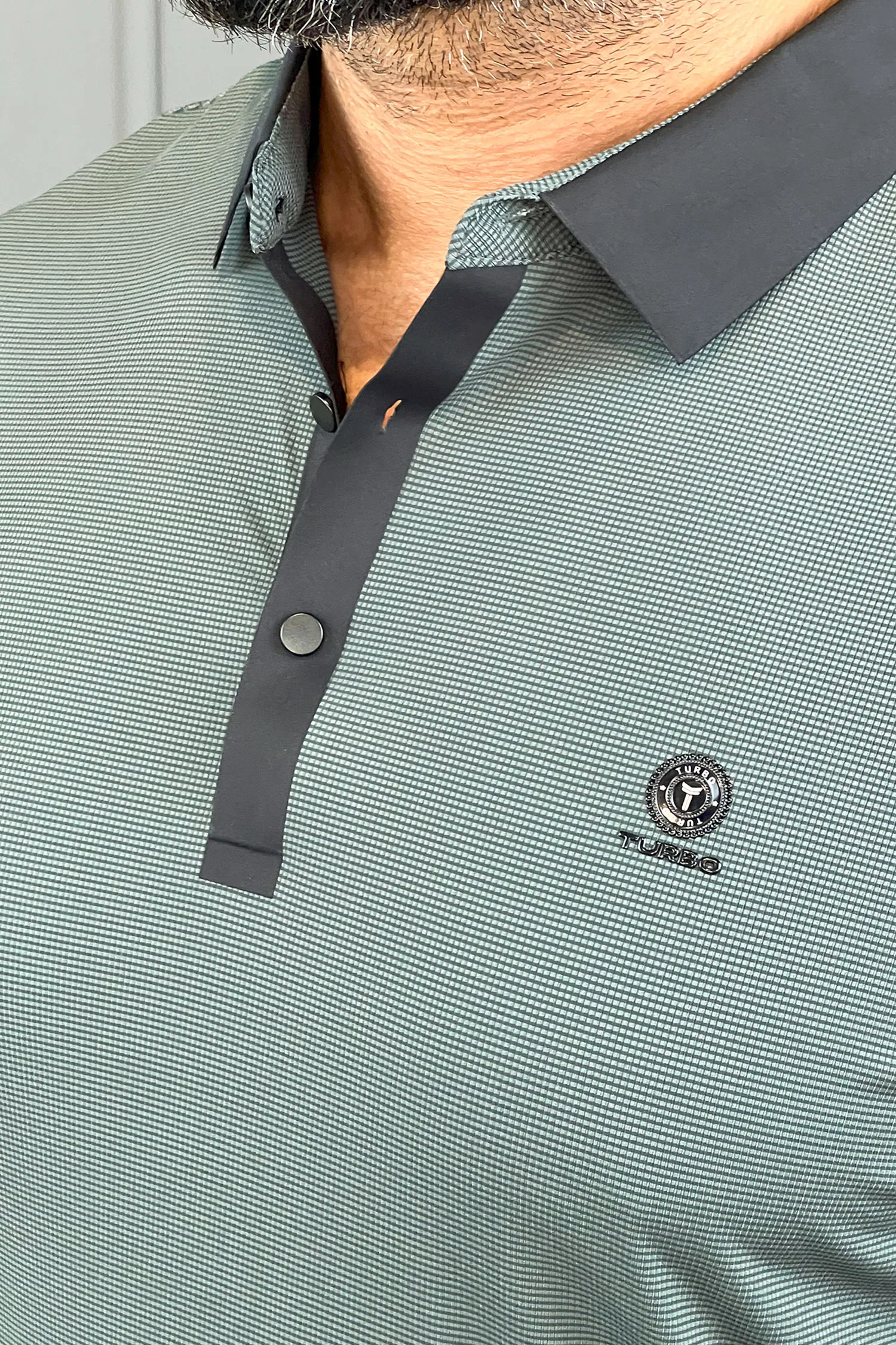 Turbo Vintage Crisp Textured Men's Polo Shirt - Image 3