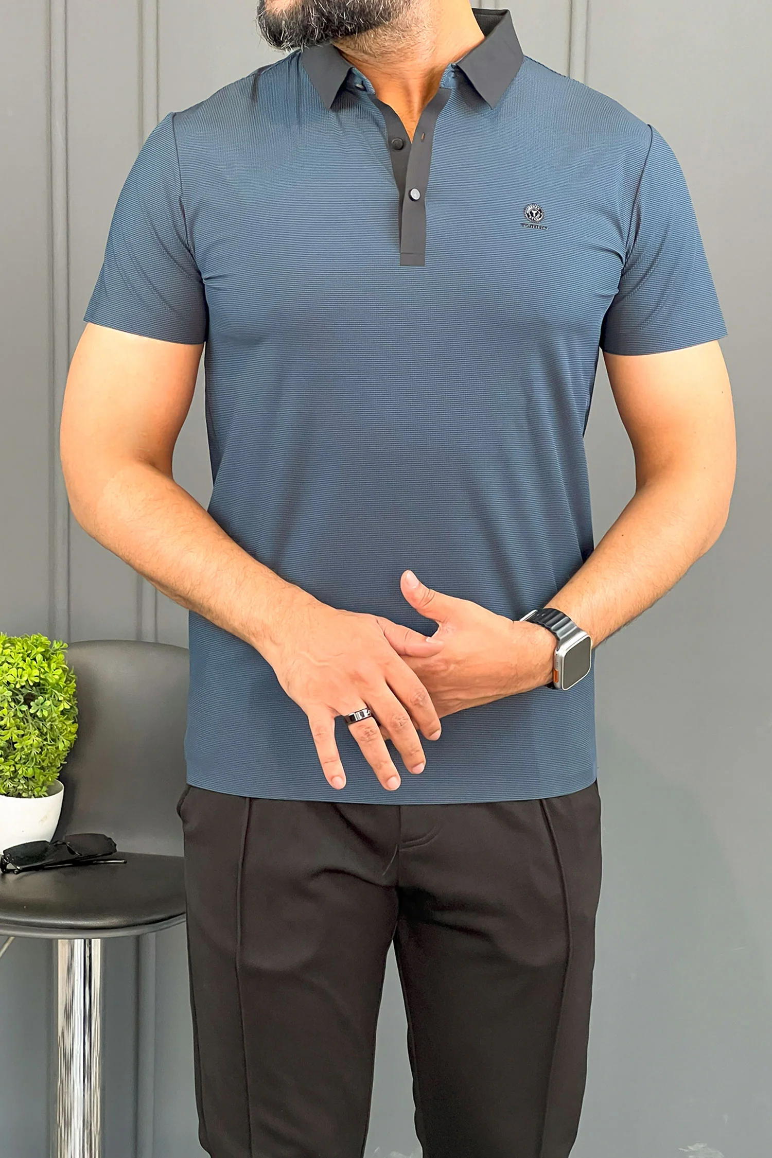 Turbo Vintage Crisp Textured Men's Polo Shirt - Image 6
