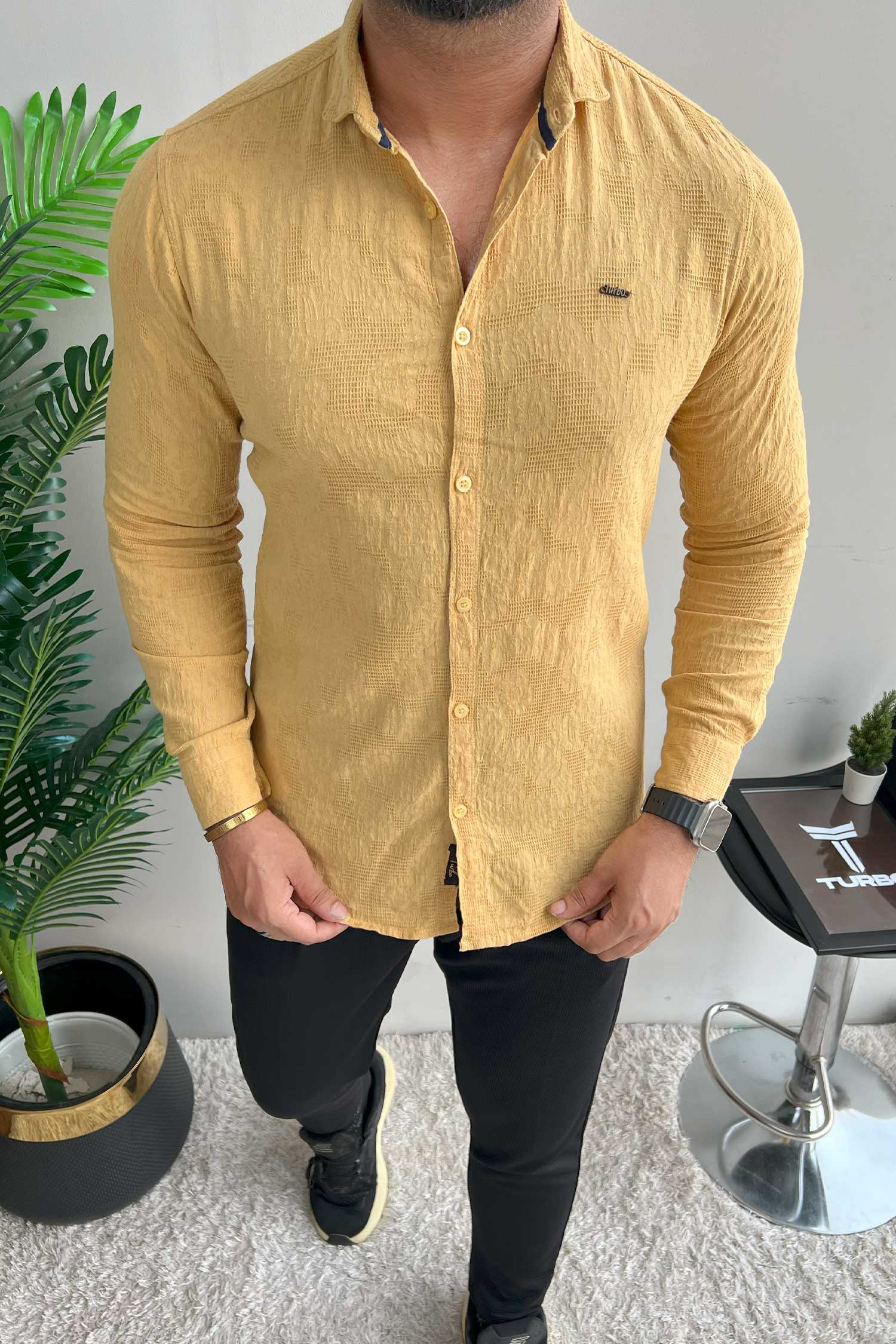 Turbo Vintage Patterend Long Sleeve Cotton Casual Shirt - Image 12