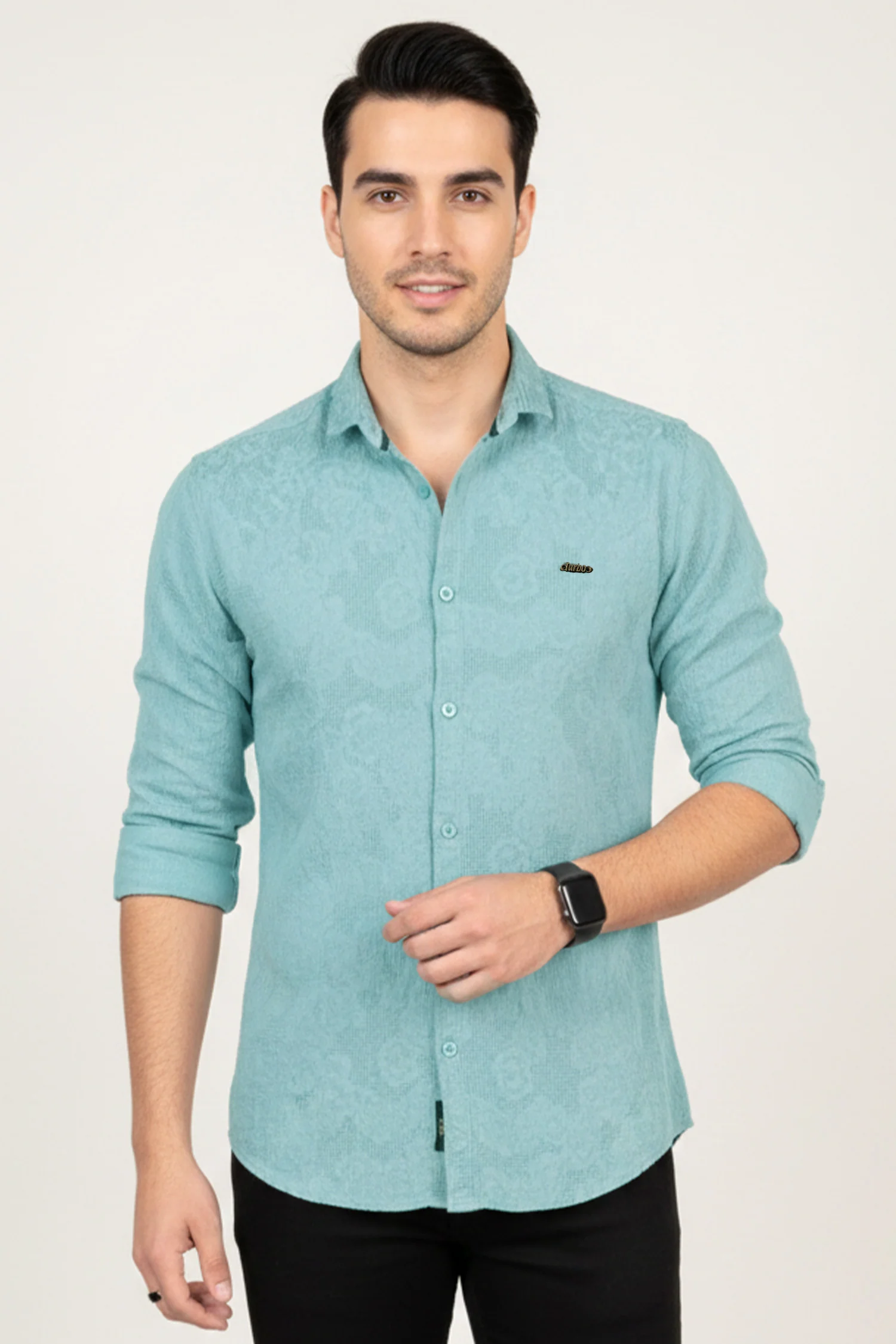 Turbo Vintage Patterend Long Sleeve Cotton Casual Shirt - Image 9