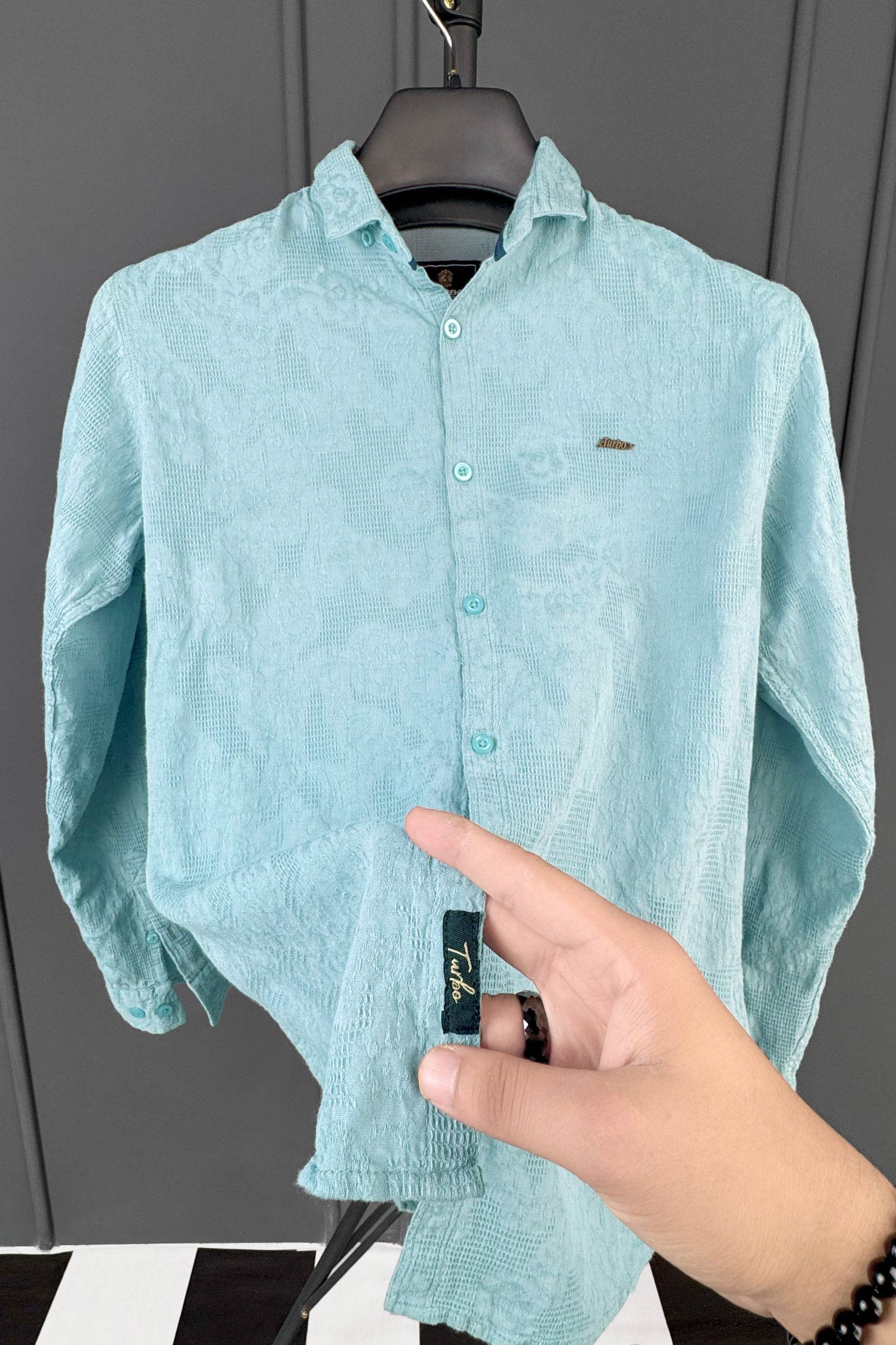 Turbo Vintage Patterend Long Sleeve Cotton Casual Shirt - Image 10