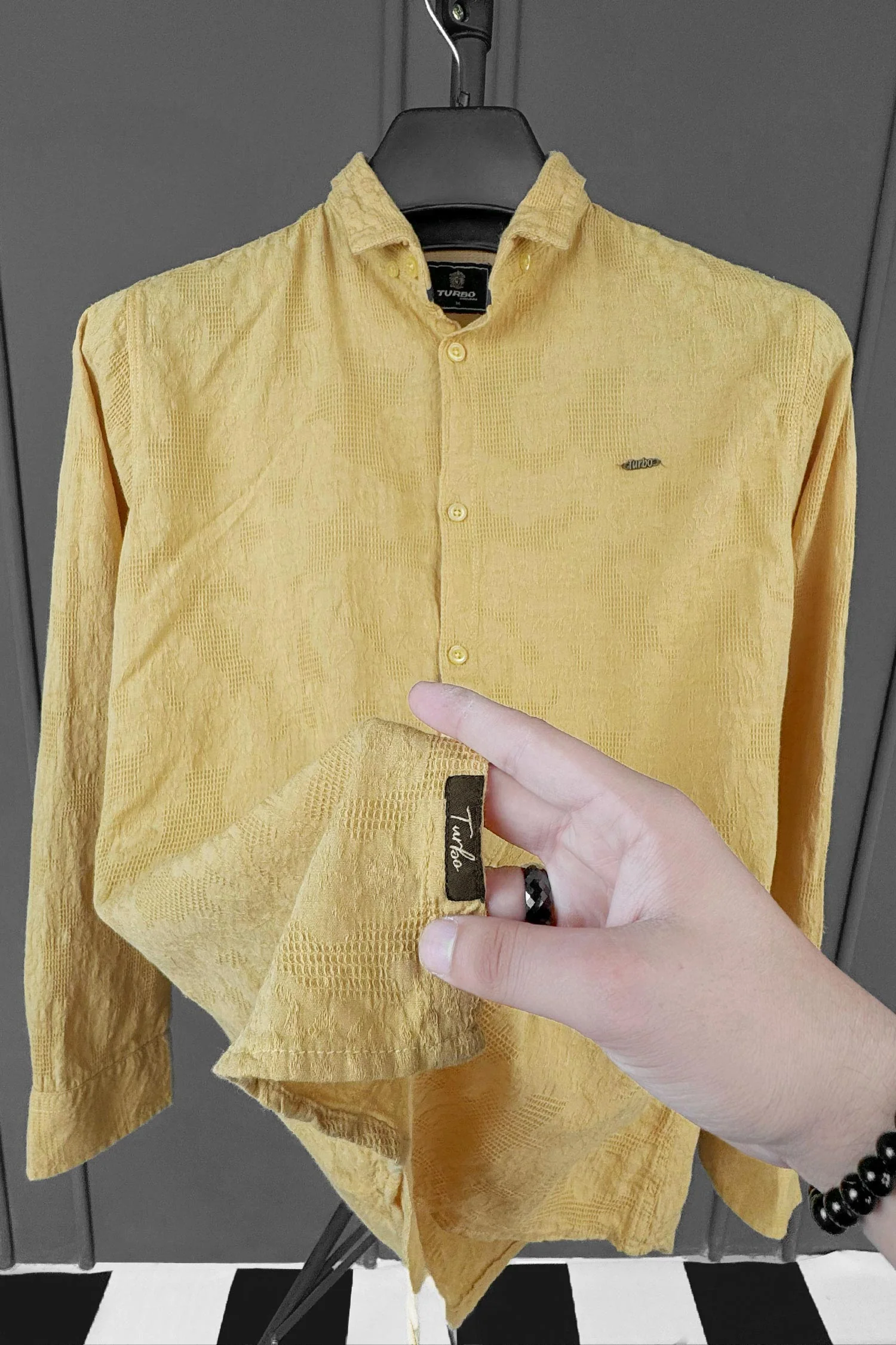 Turbo Vintage Patterend Long Sleeve Cotton Casual Shirt - Image 4