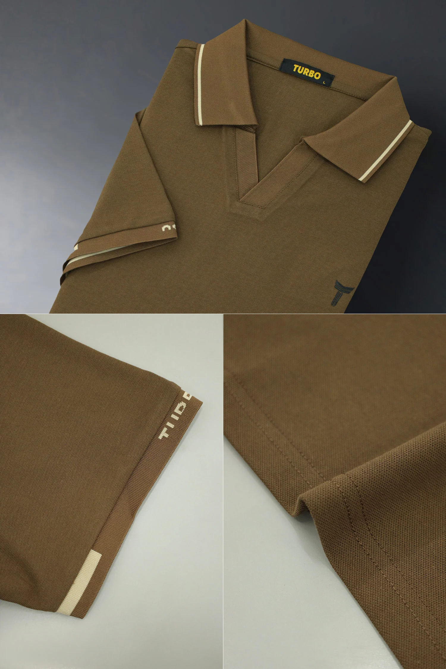 Turbo Waffle Knit Texture Men's Polo T-Shirt* - Image 12