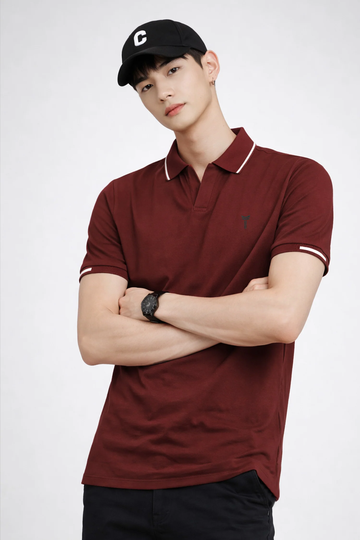 Turbo Waffle Knit Texture Men's Polo T-Shirt* - Image 13