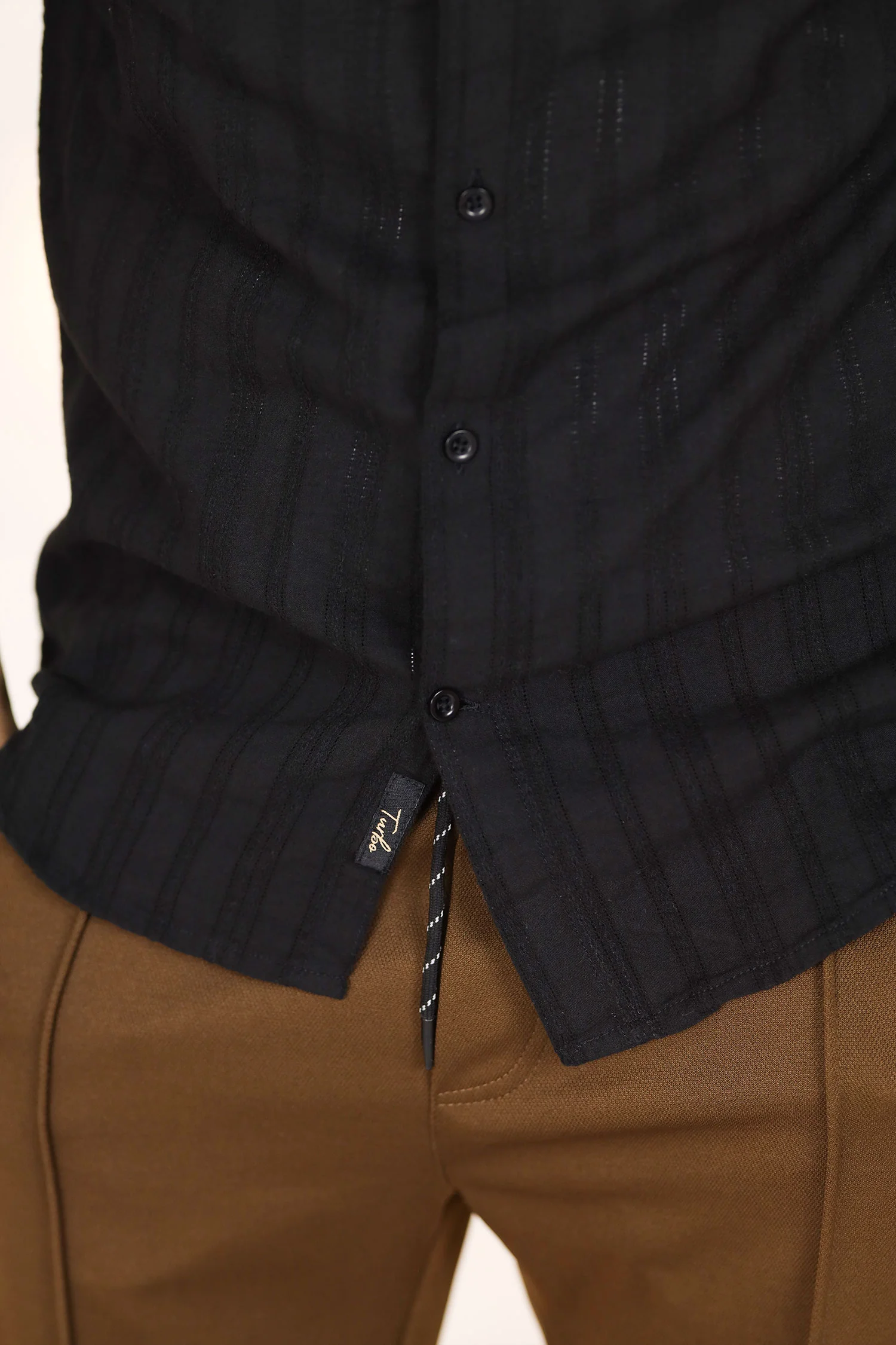 Turbo Wave Texture Crochet Casual Shirt - Image 3