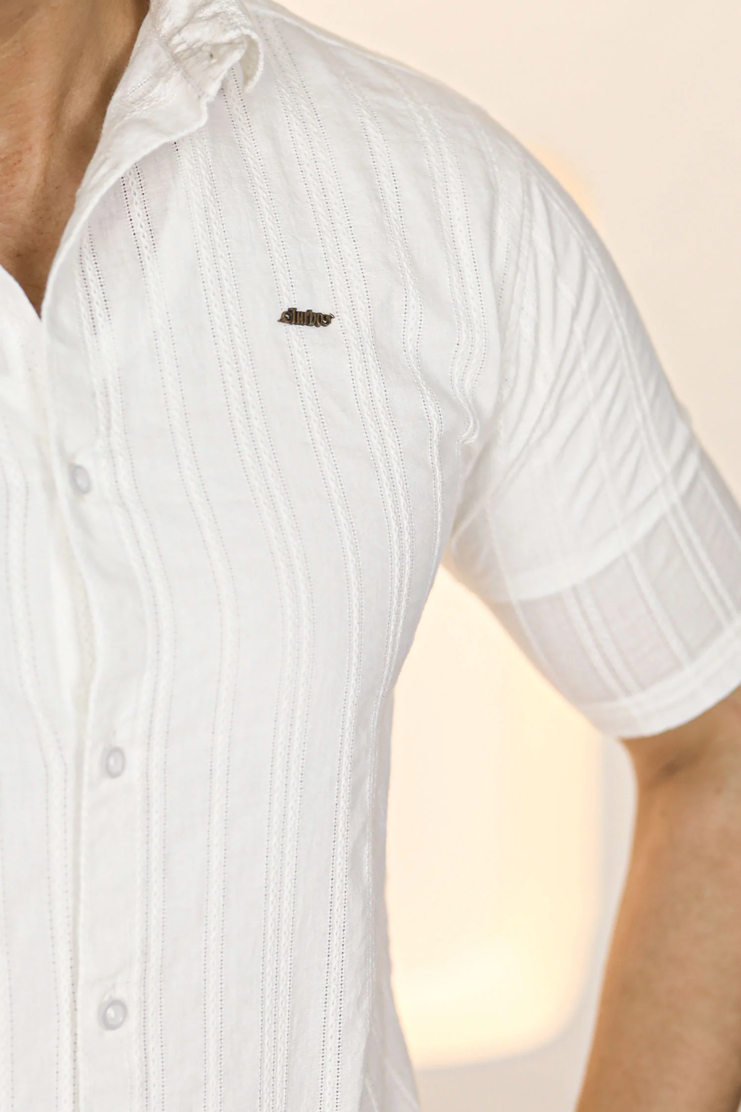 Turbo Wave Texture Crochet Casual Shirt - Image 7