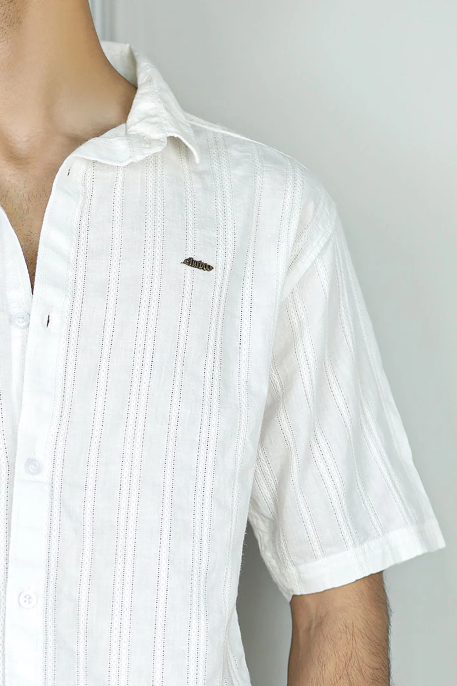 Turbo Wave Texture Crochet Casual Shirt - Image 5