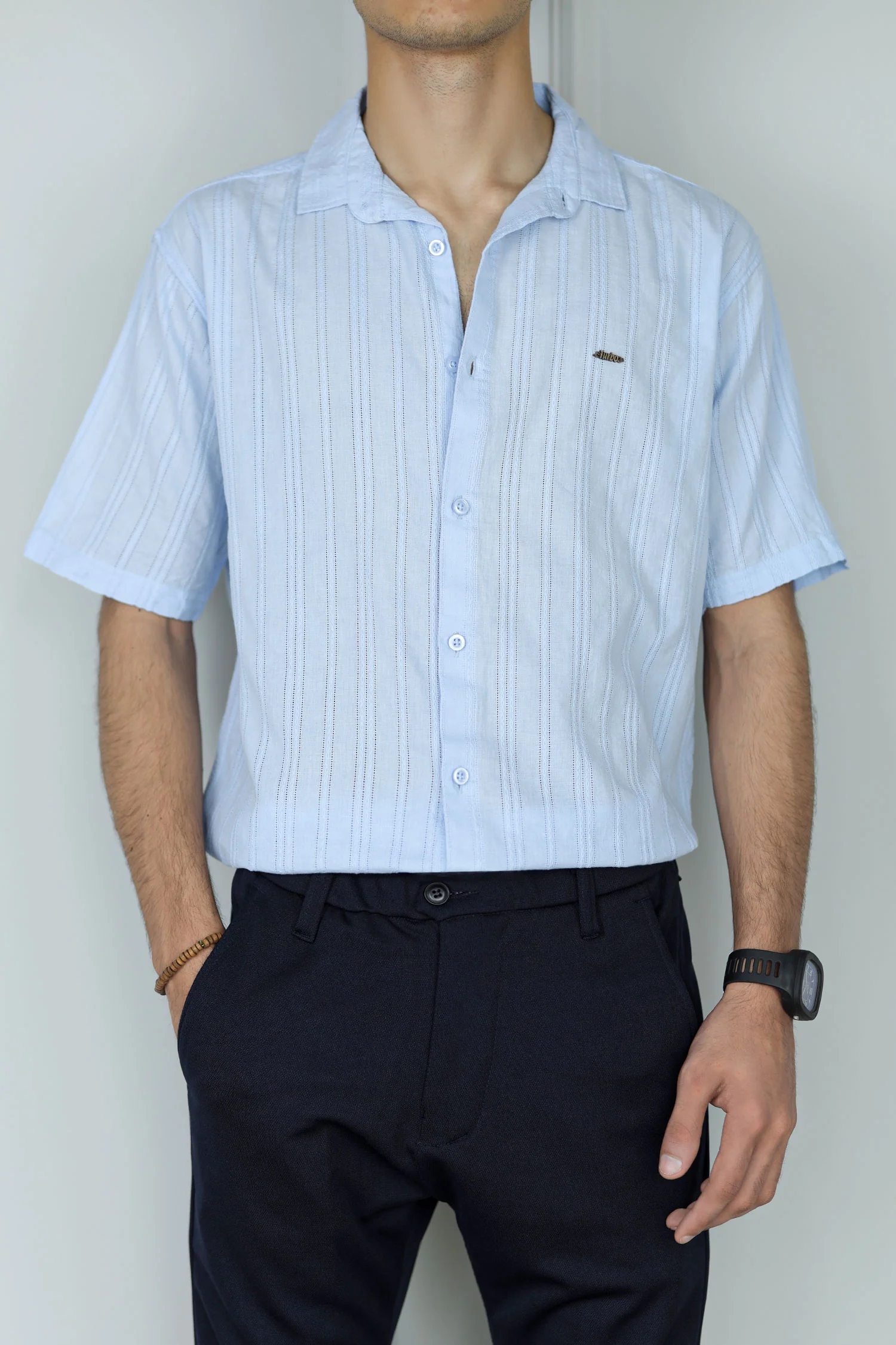 Turbo Wave Texture Crochet Casual Shirt - Image 12