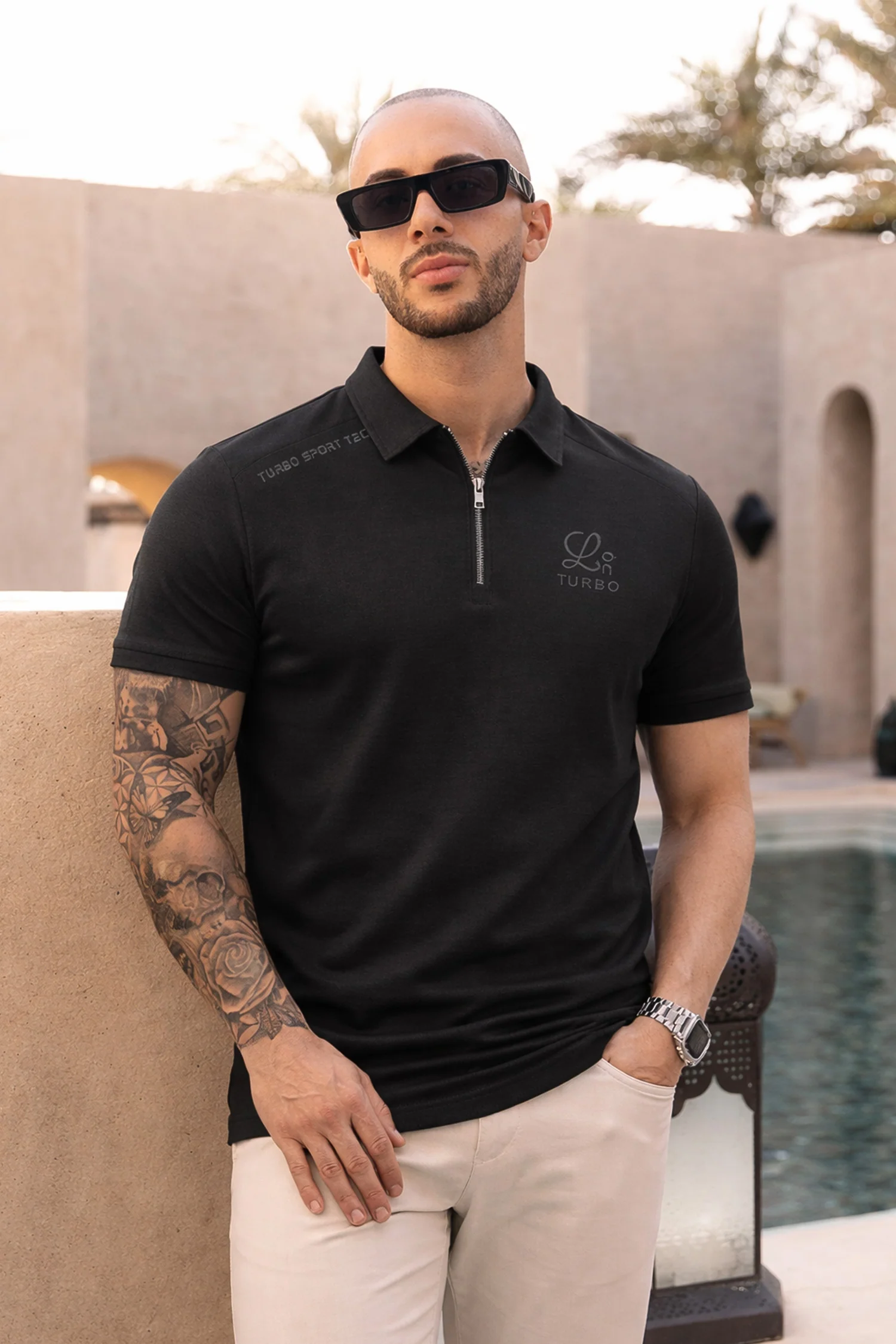Turbo Zip Collar Style Men's Polo Shirt - Image 13