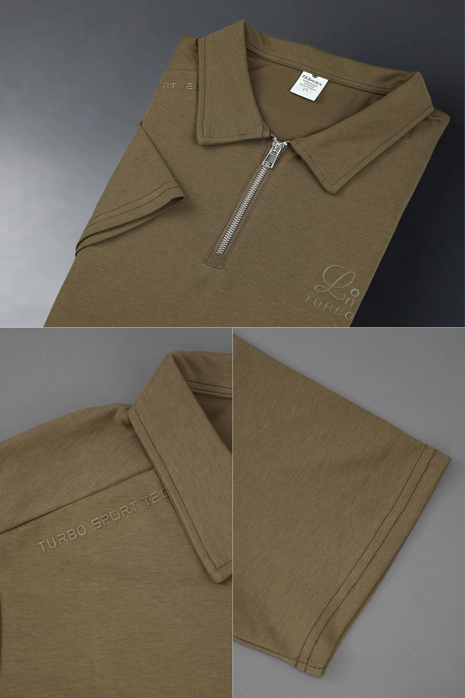 Turbo Zip Collar Style Men's Polo Shirt - Image 6