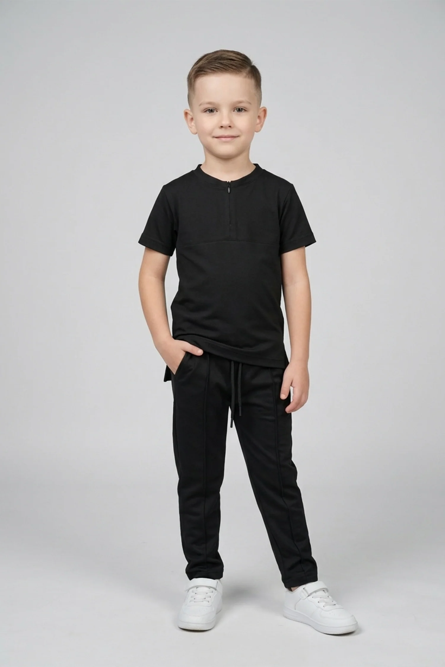 Turbo Zip-Neck Top Style Younger Kids Co-Ord Set - Image 11