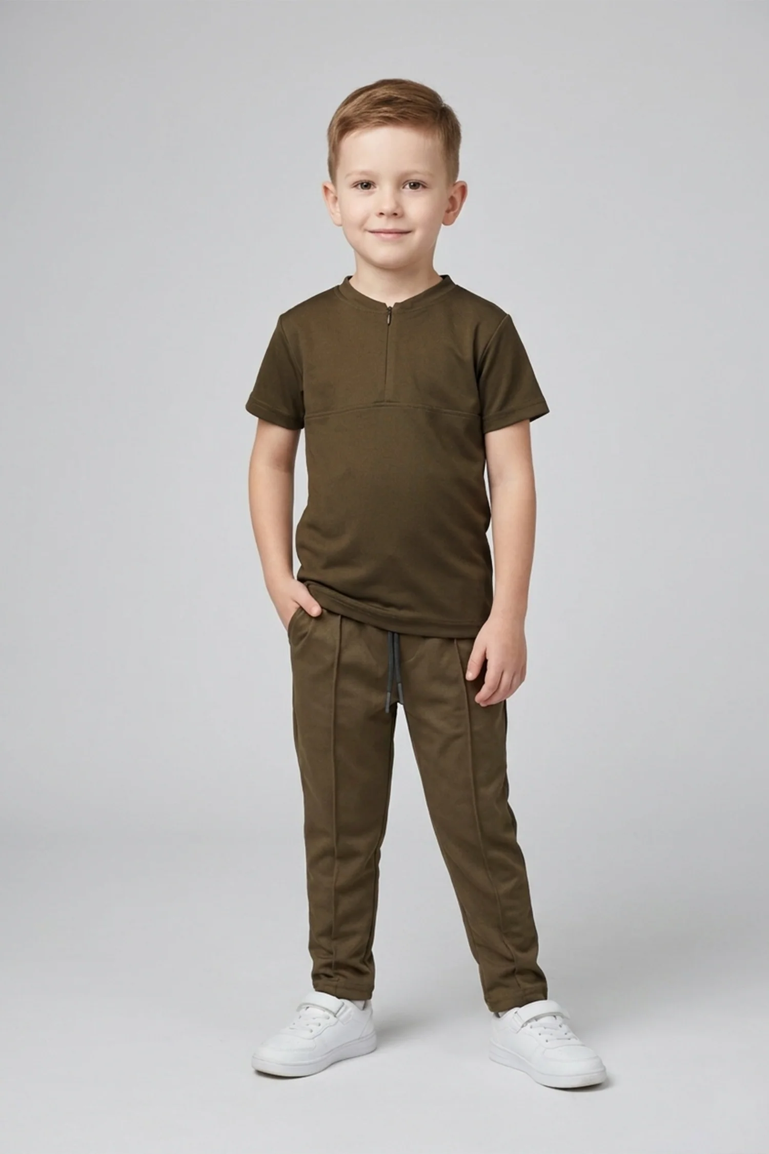 Turbo Zip-Neck Top Style Younger Kids Co-Ord Set - Image 7