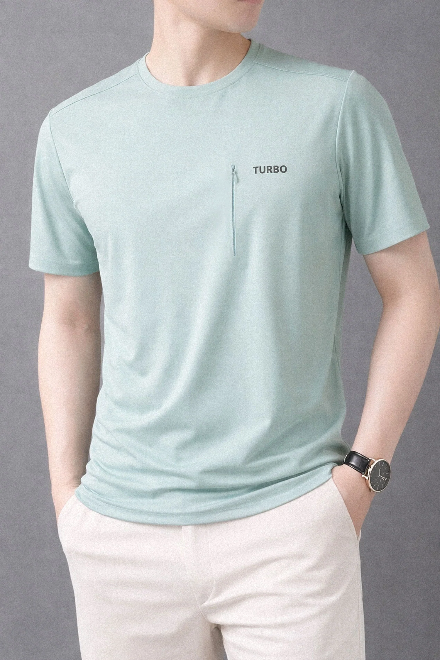 Turbo Zipper Chest Style Summer Tee