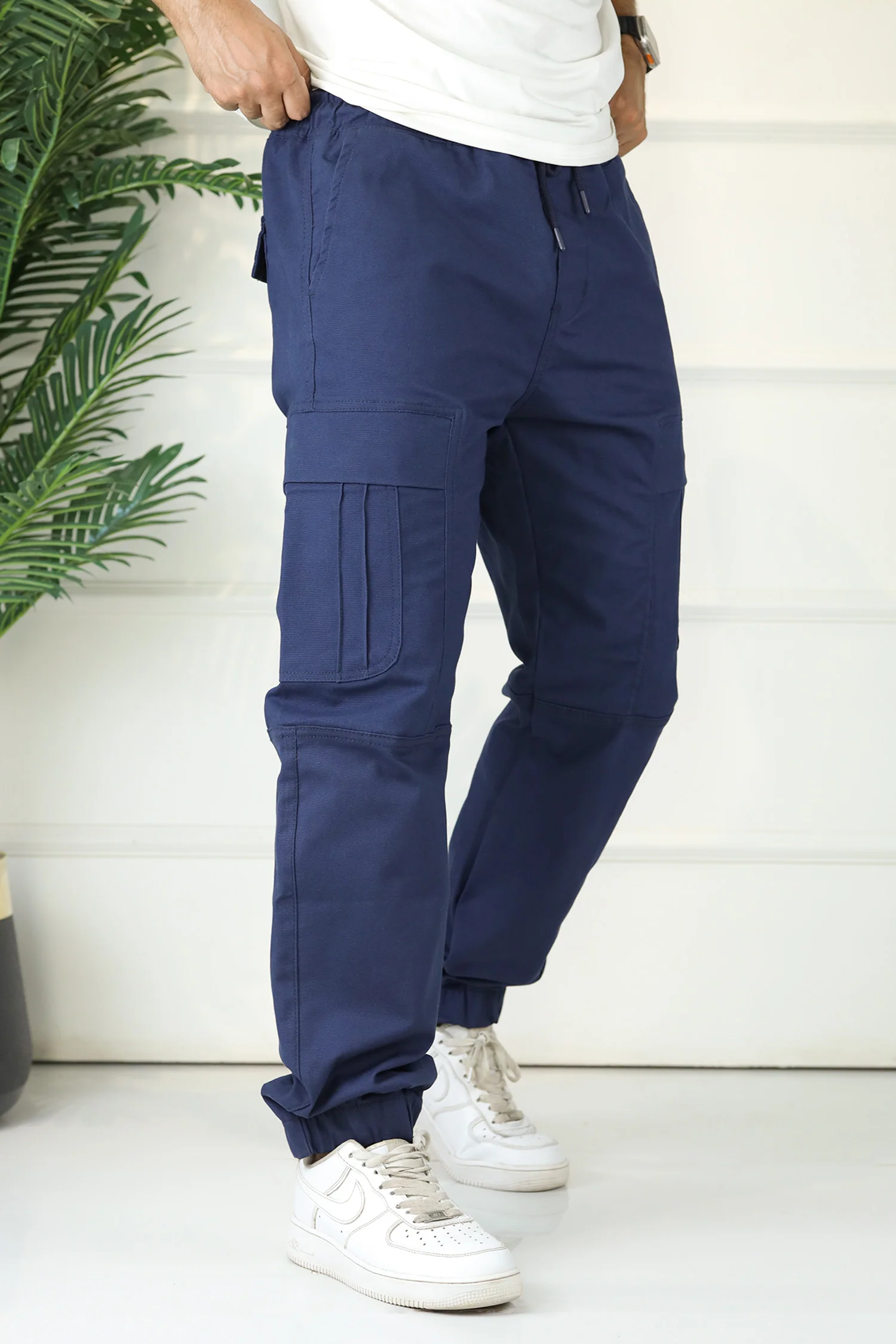 Turbo's Essential Baggy Fit Cargo Trouser In Navy Blue - Image 3