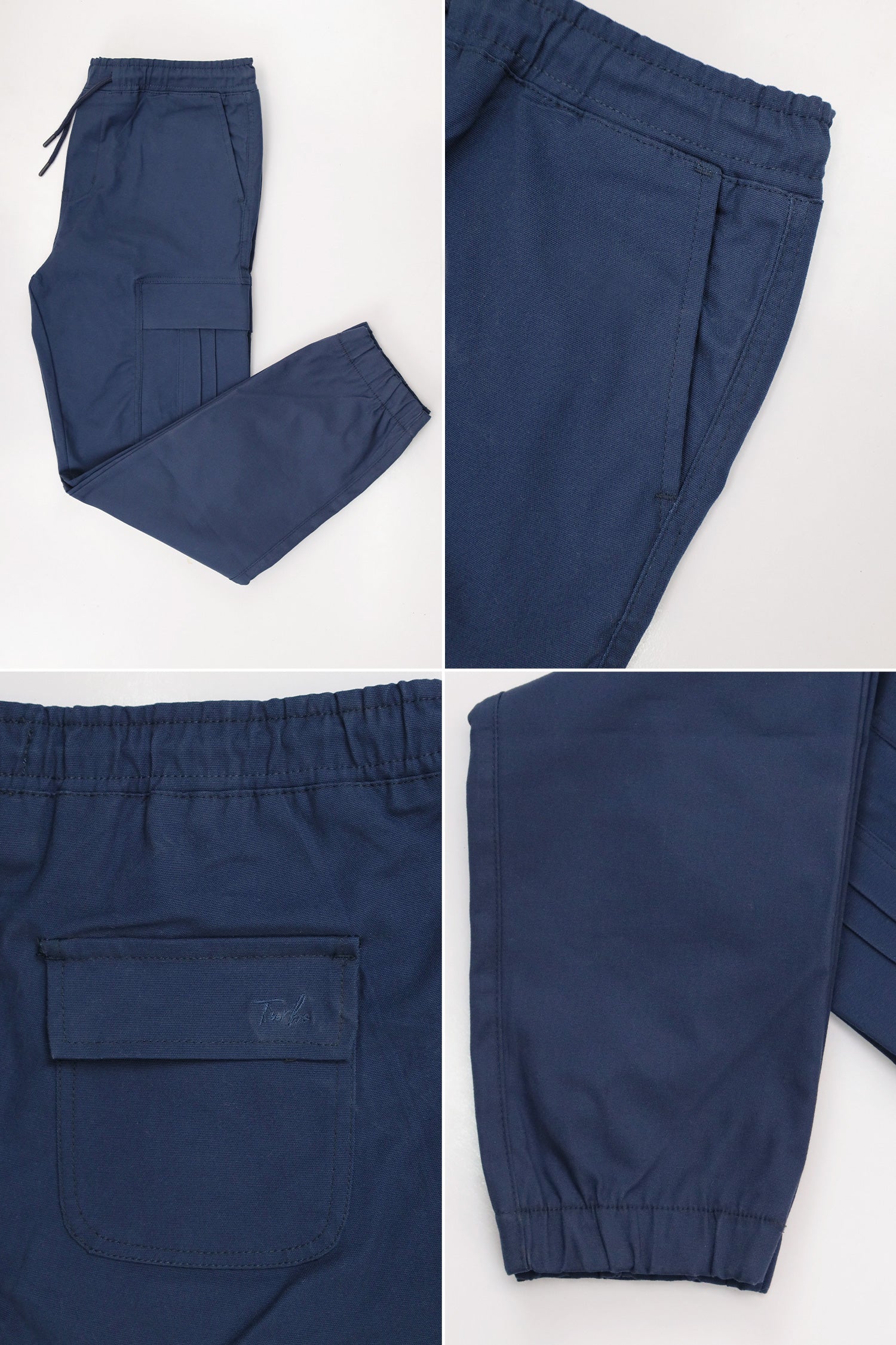 Turbo's Essential Baggy Fit Cargo Trouser In Navy Blue - Image 5