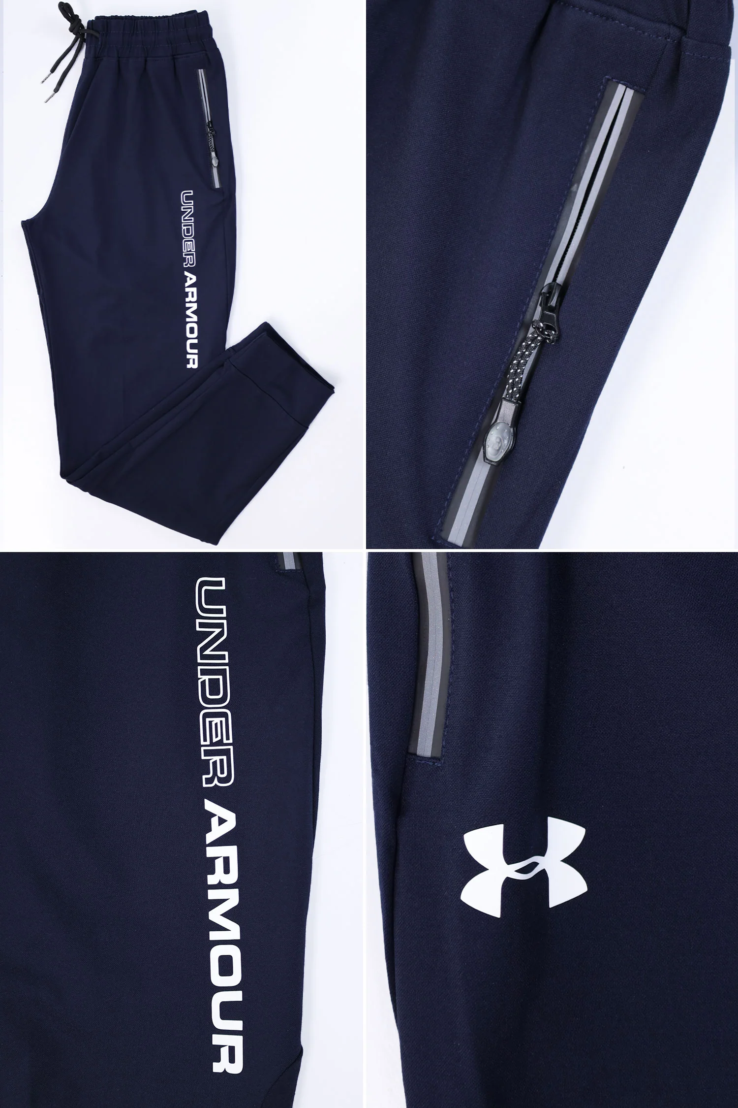 Undr Armr Self Pattern Knitted HeatGear Sportswear Trouser In Dark Navy - Image 7