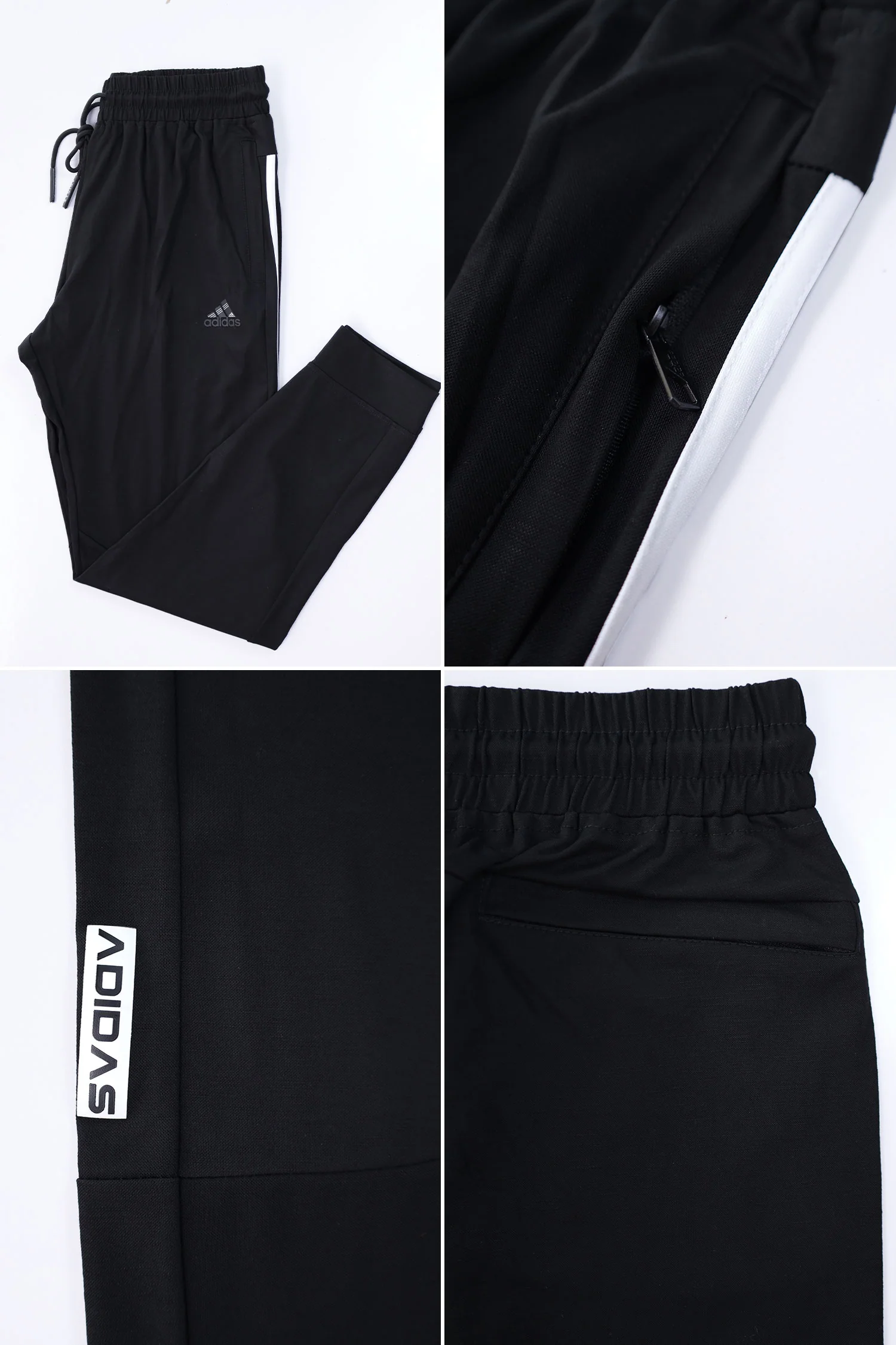 Adds 3 Stripes Line Casual Lightweight Sportswear Trouser In Black - Image 6