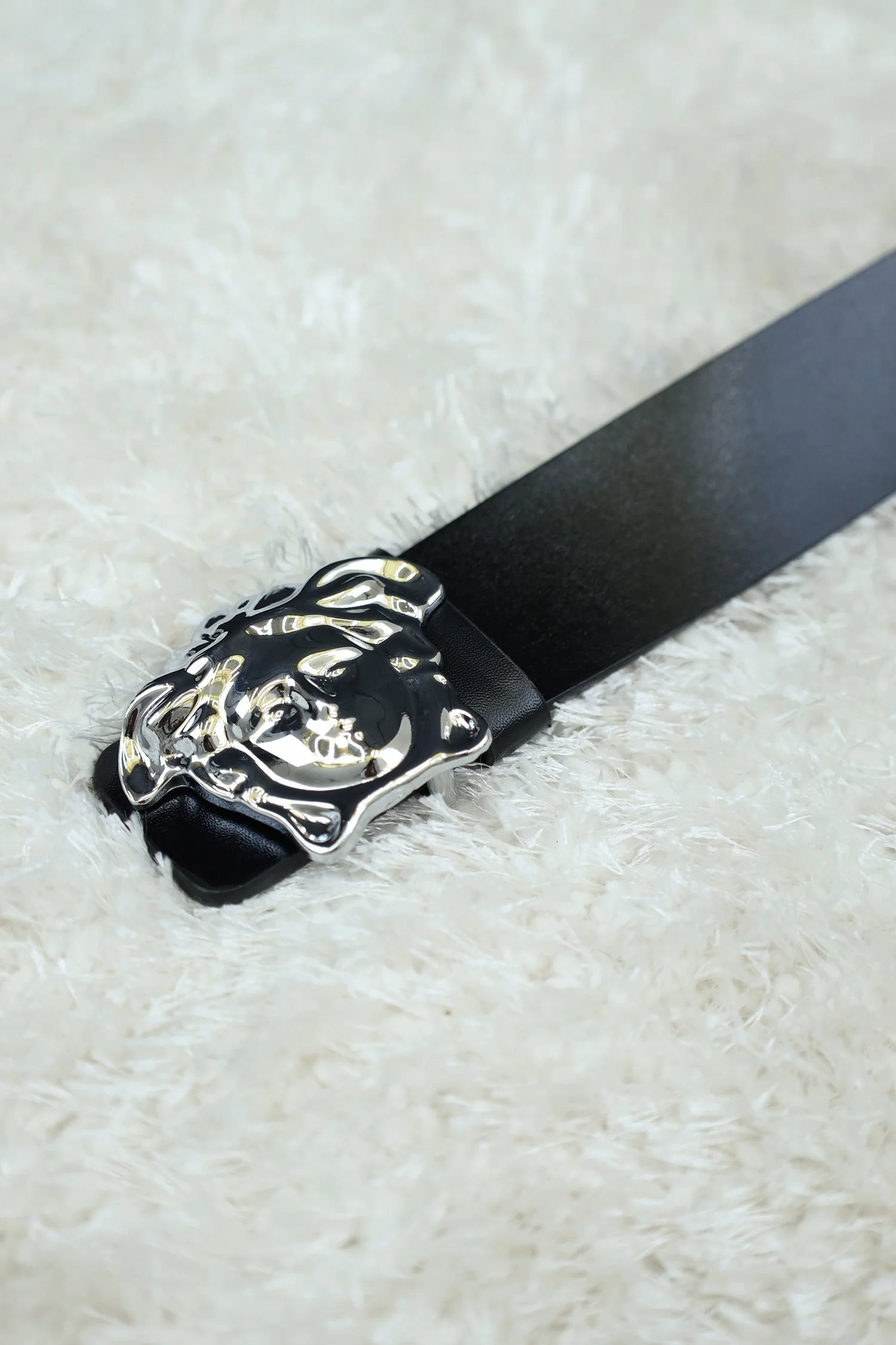 Versce Metal Alloy Automatic Buckle Branded Belt - Image 12