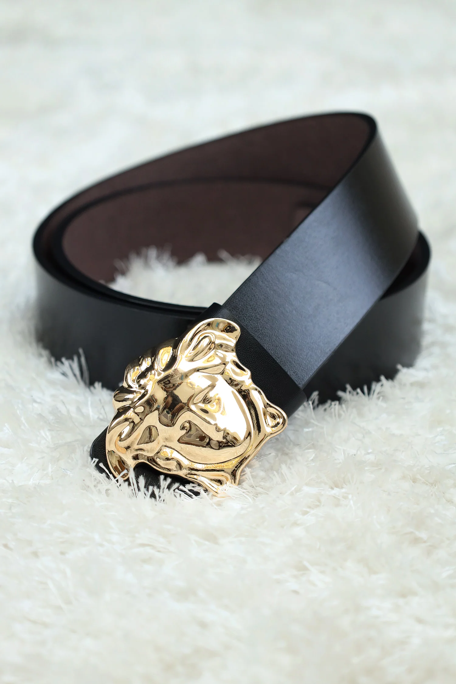 Versce Metal Alloy Automatic Buckle Branded Belt - Image 5