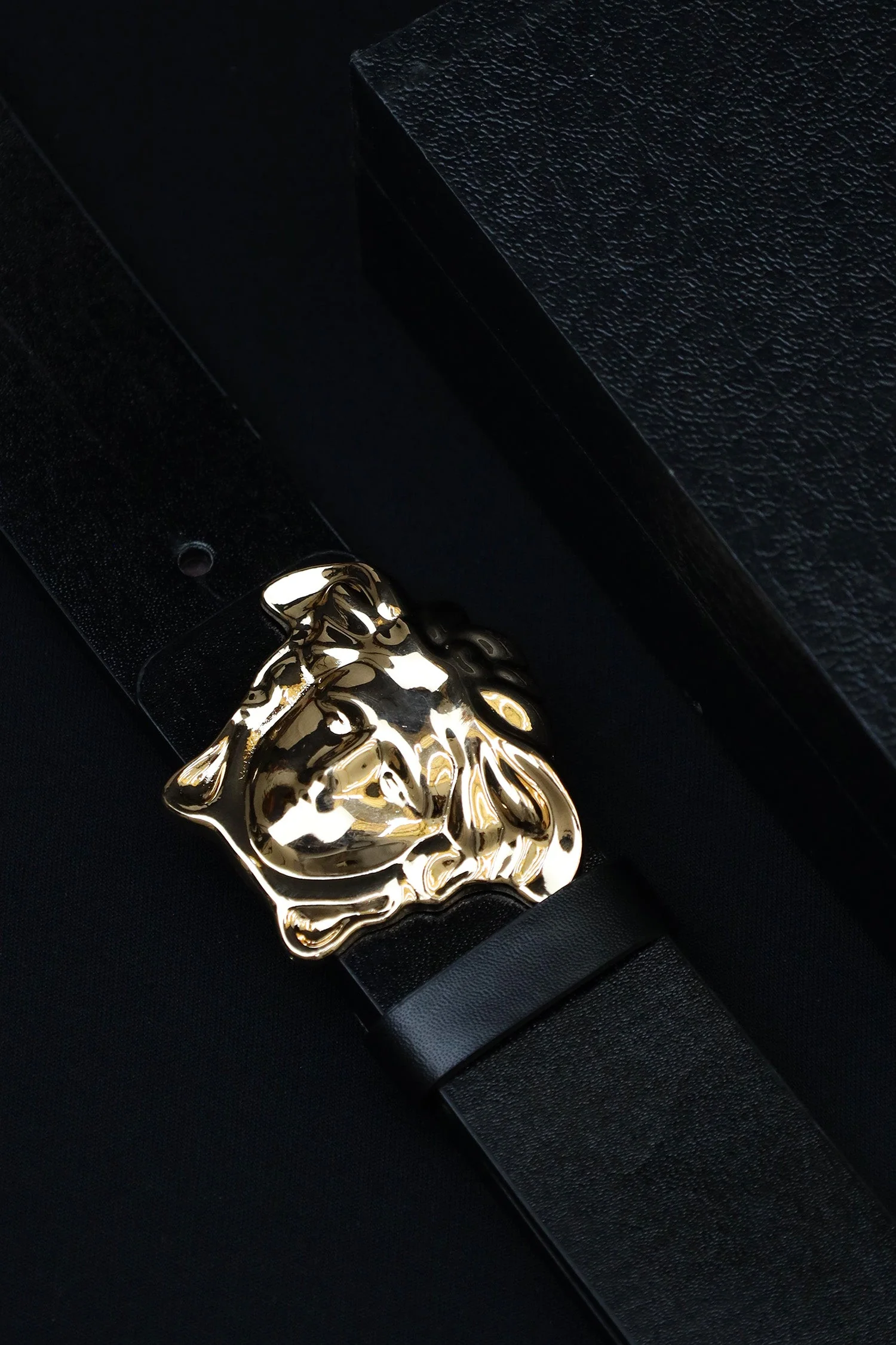 Versce Metal Alloy Automatic Buckle Branded Belt - Image 5