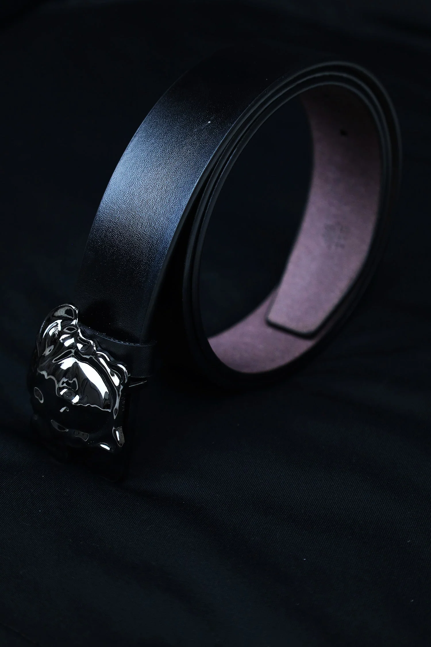 Versce Metal Alloy Automatic Buckle Branded Belt - Image 9