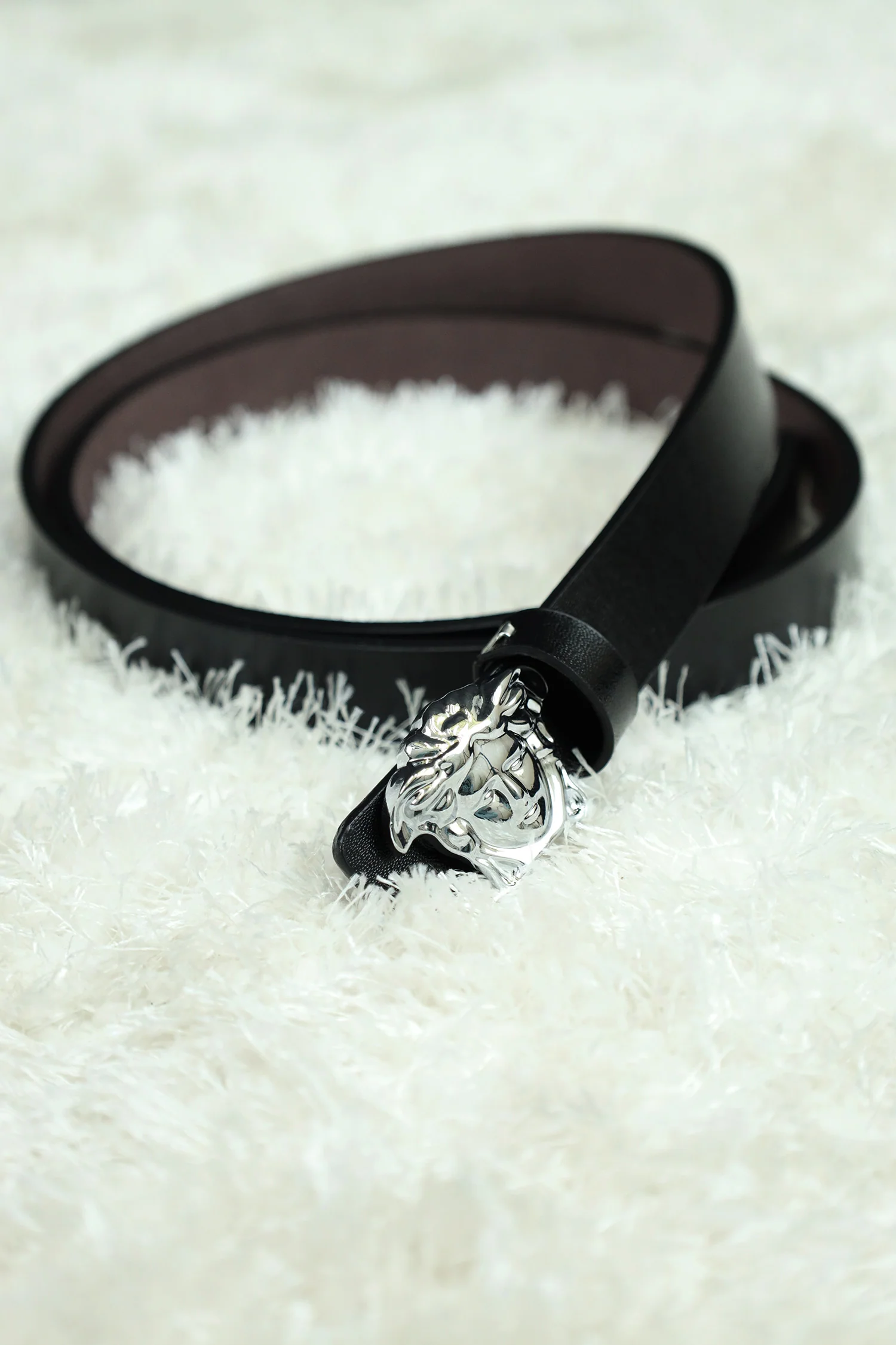 Versce Metal Alloy Automatic Buckle Branded Belt - Image 5