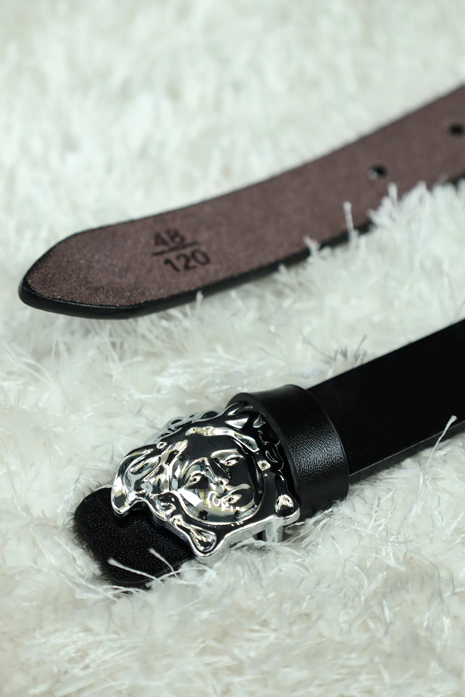 Versce Metal Alloy Automatic Buckle Branded Belt - Image 6