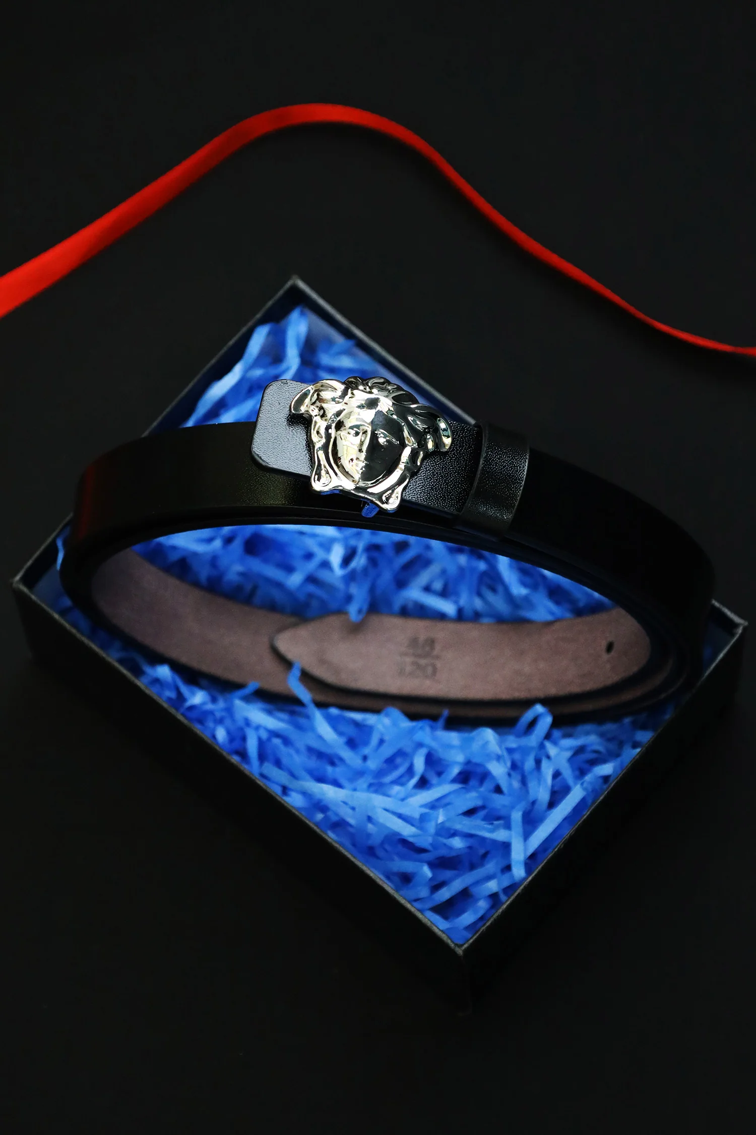 Versce Metal Alloy Automatic Buckle Branded Belt - Image 5