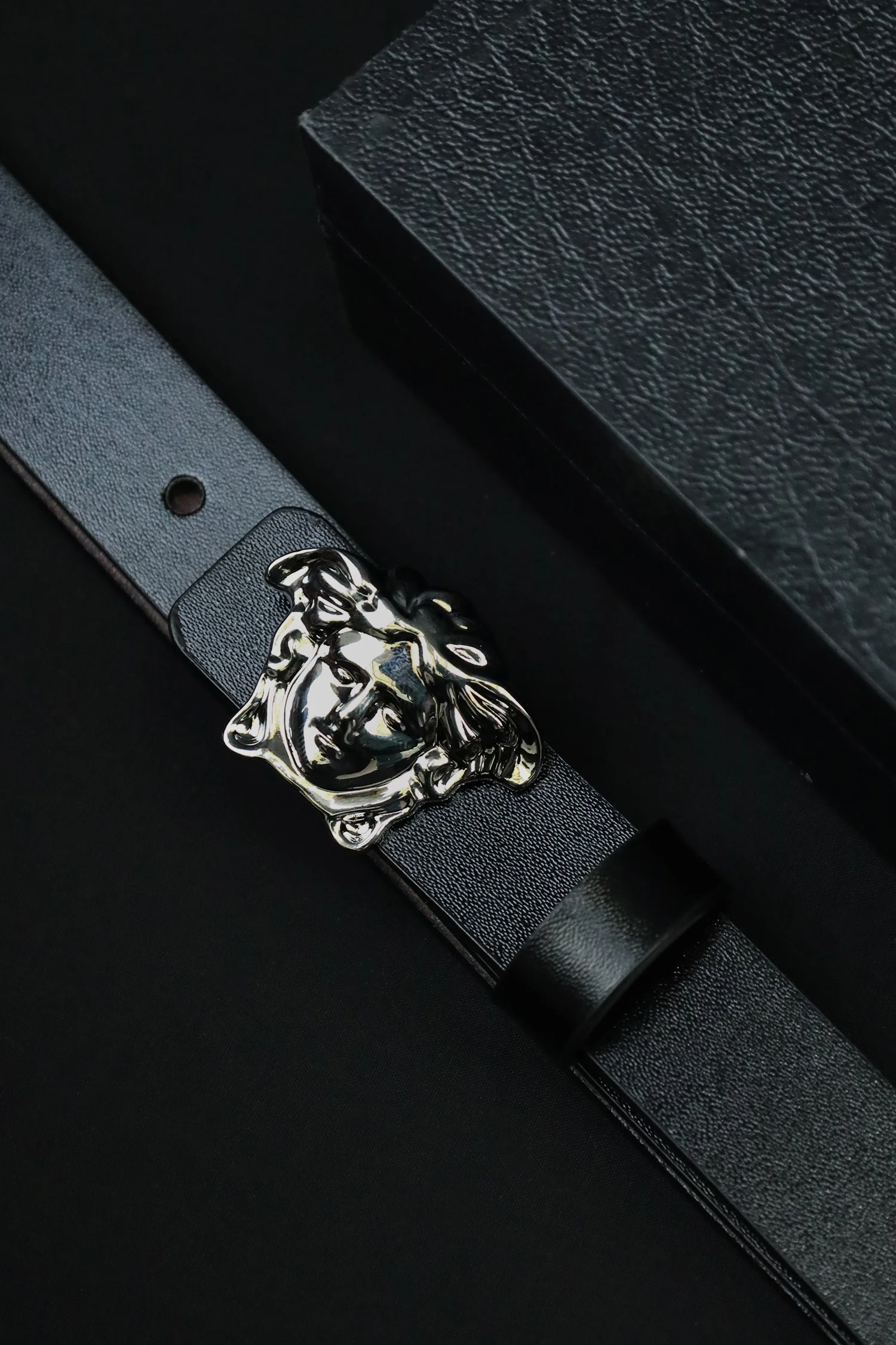 Versce Metal Alloy Automatic Buckle Branded Belt - Image 6