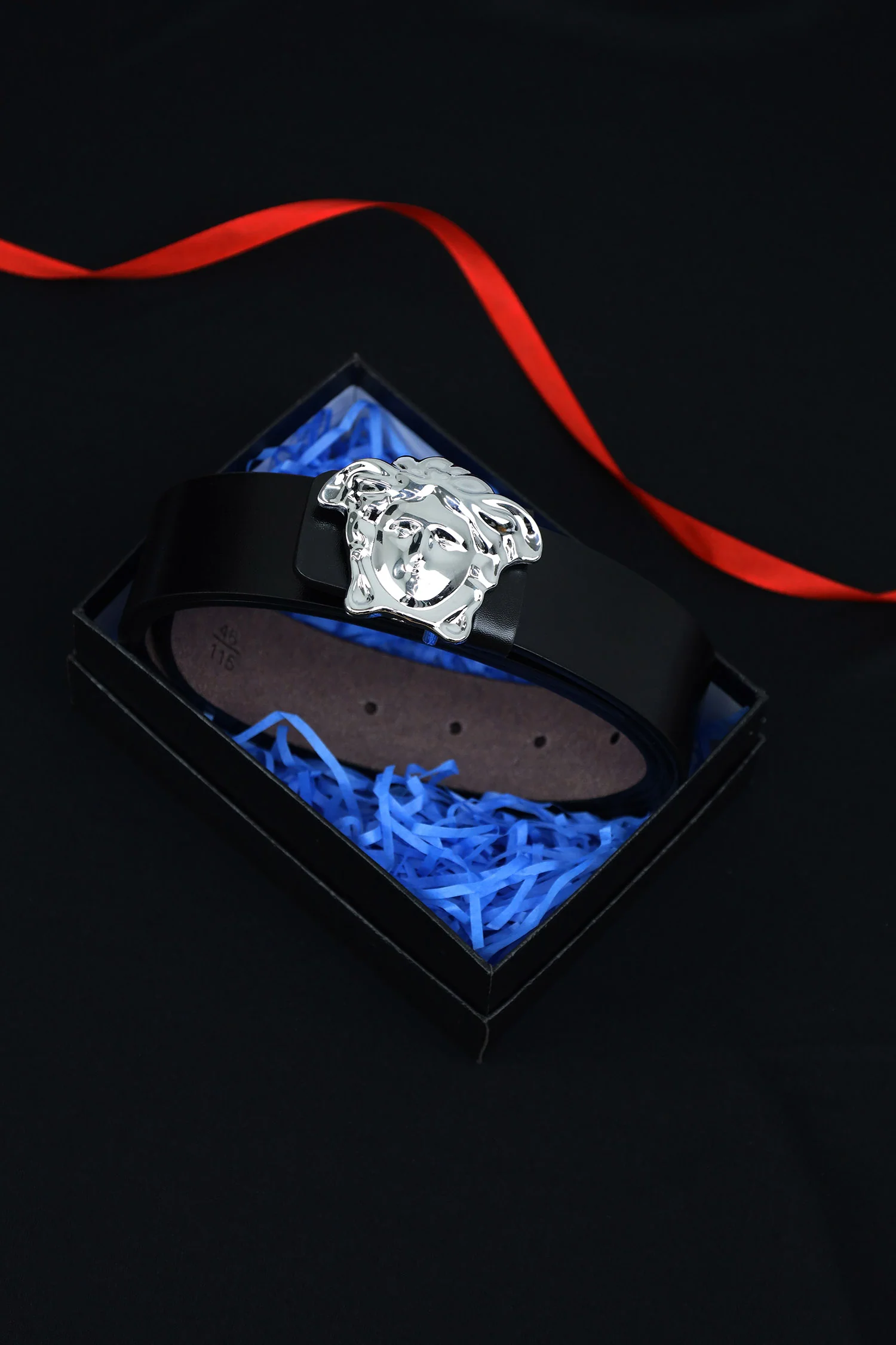 Versce Metal Alloy Automatic Buckle Branded Belt - Image 4