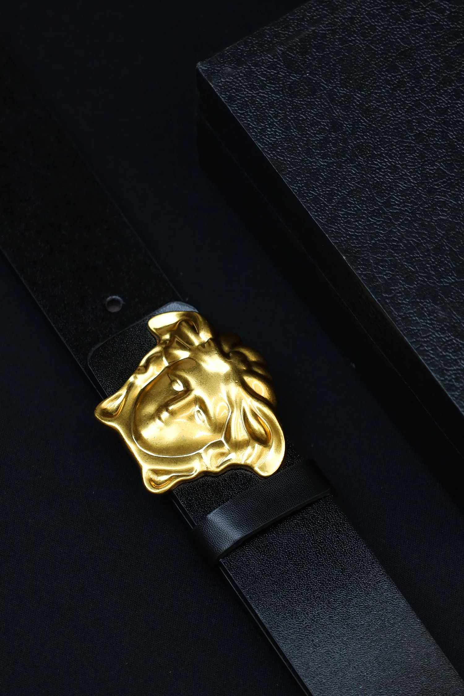Versce Metal Alloy Automatic Buckle Branded Belt - Image 9
