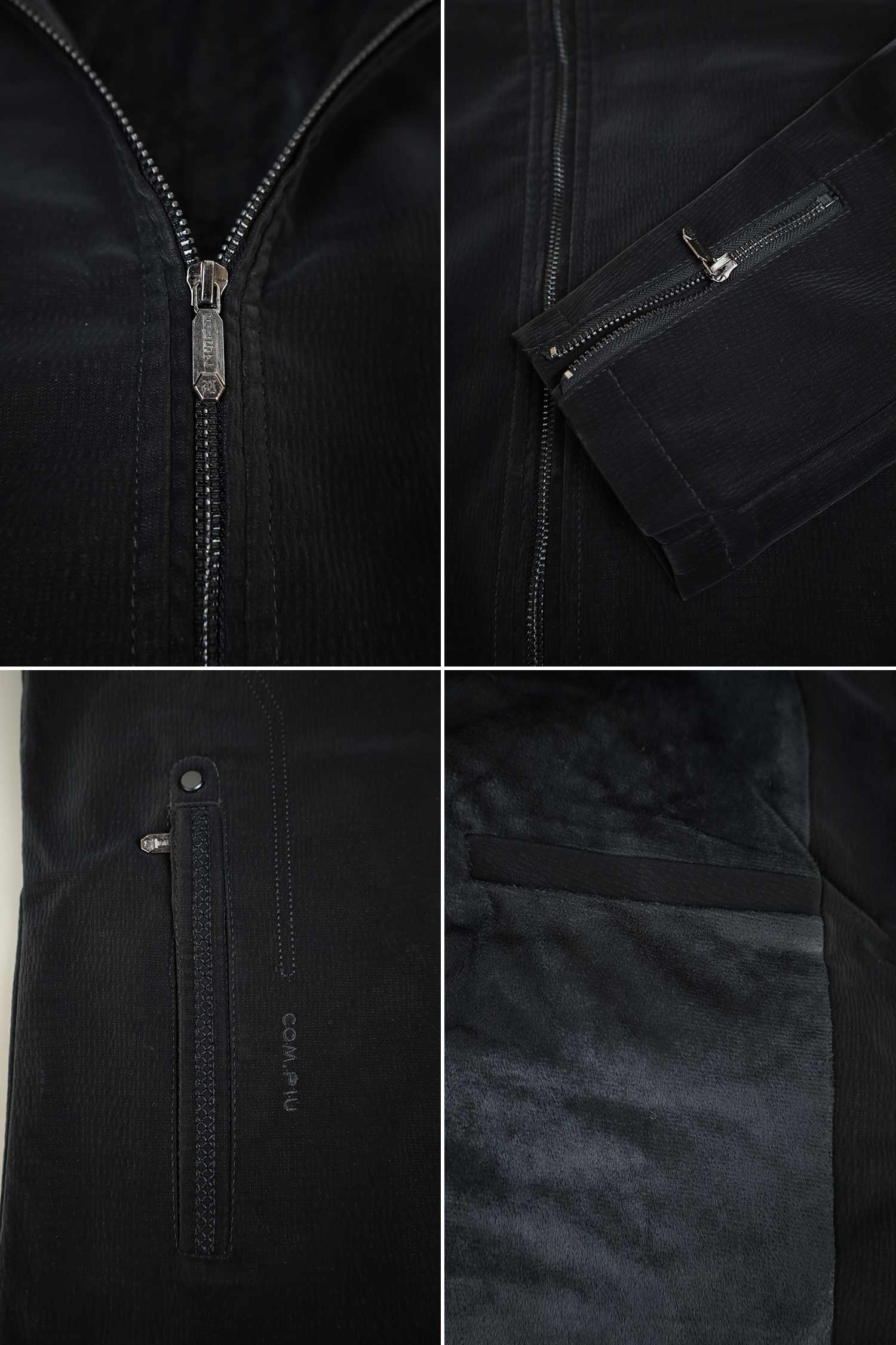 Warm Core Imported Suede Leather Jacket In Black - Image 3
