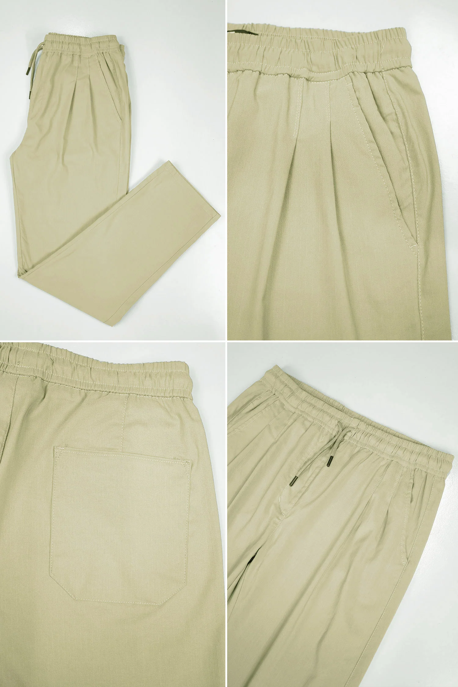 XRSN Double Plate Style Slim-Fit Trouser In Light Camel - Image 4