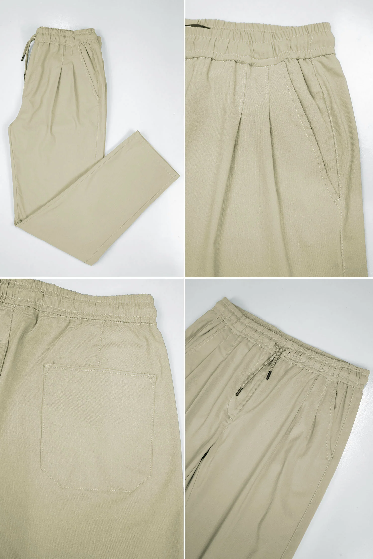XRSN Double Plate Style Slim-Fit Trouser In Light Skin - Image 4